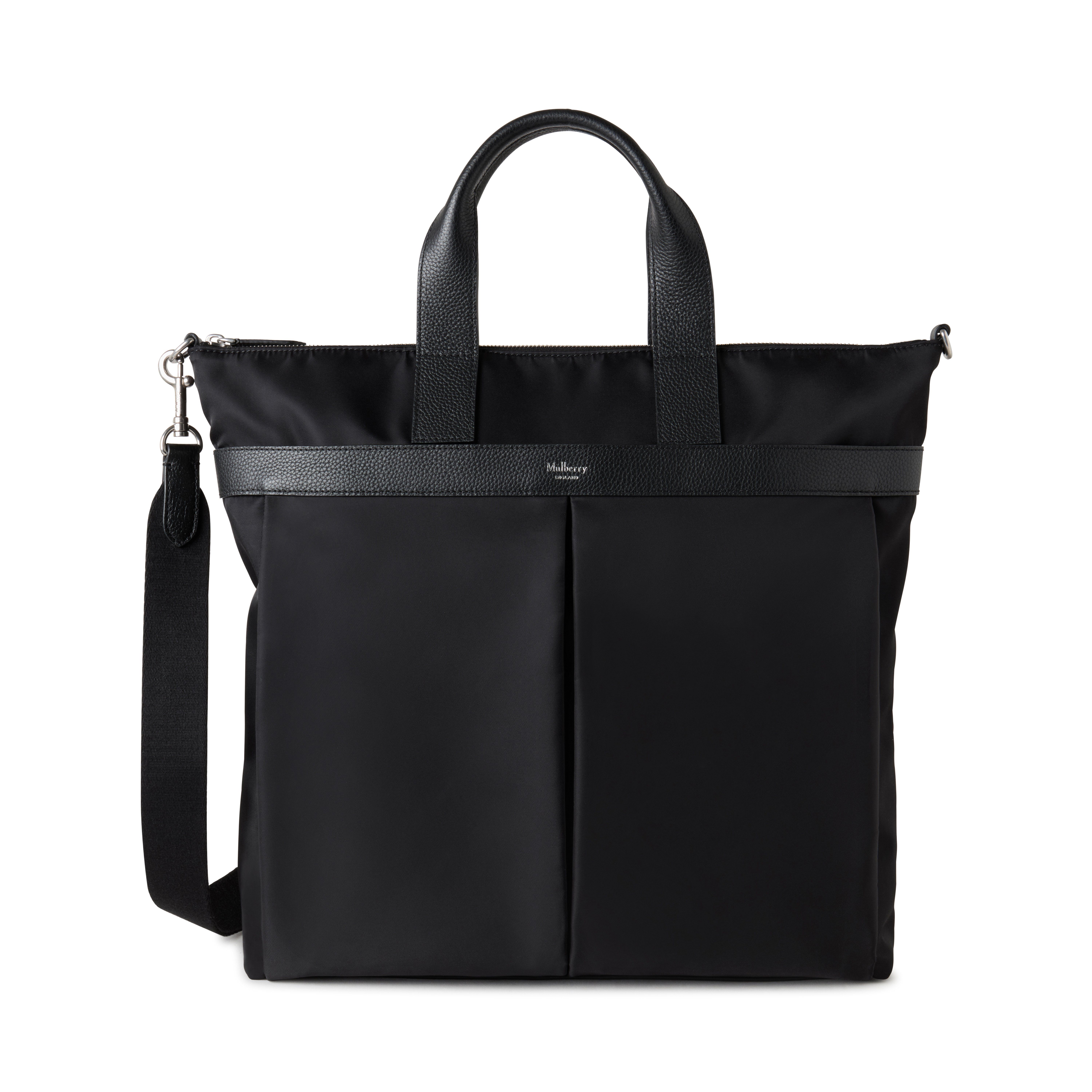 Mulberry Men's Heritage Nylon Zipped Tote Black
