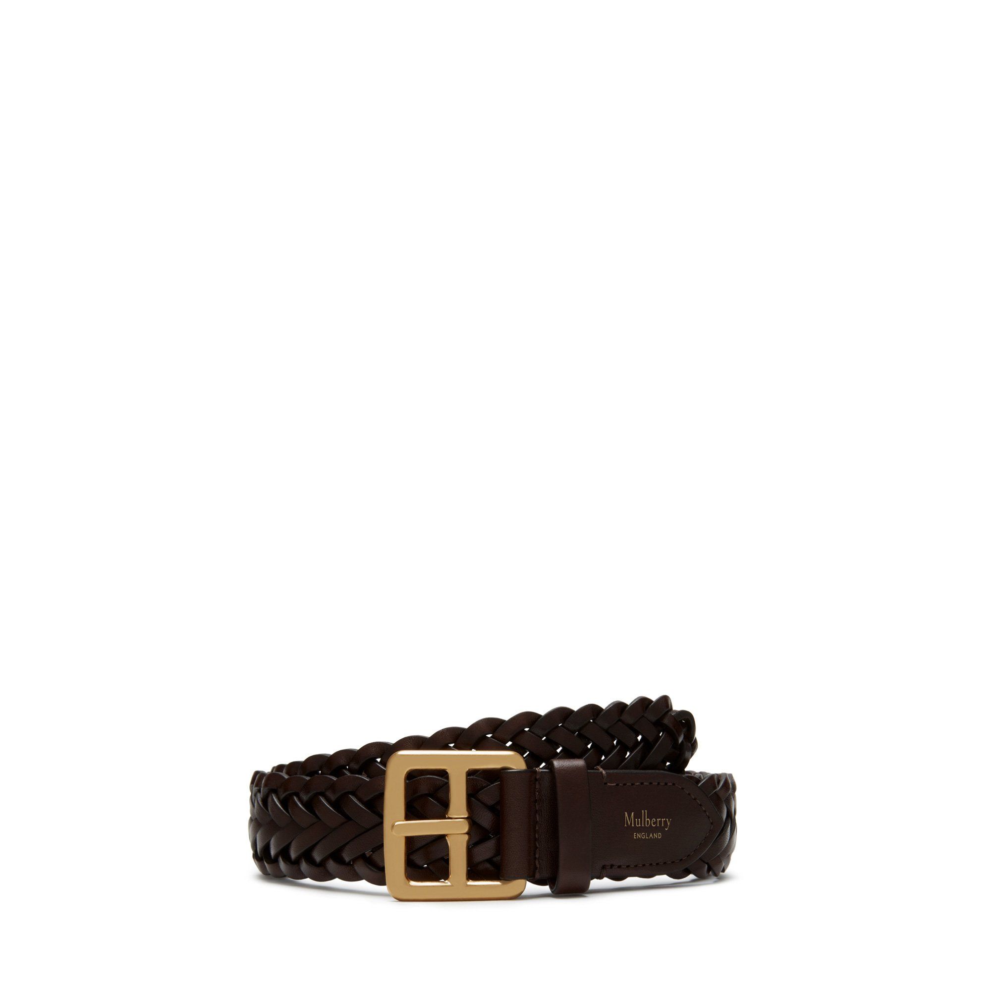 Mulberry 30mm Boho Buckle Braided Belt In Chocolate