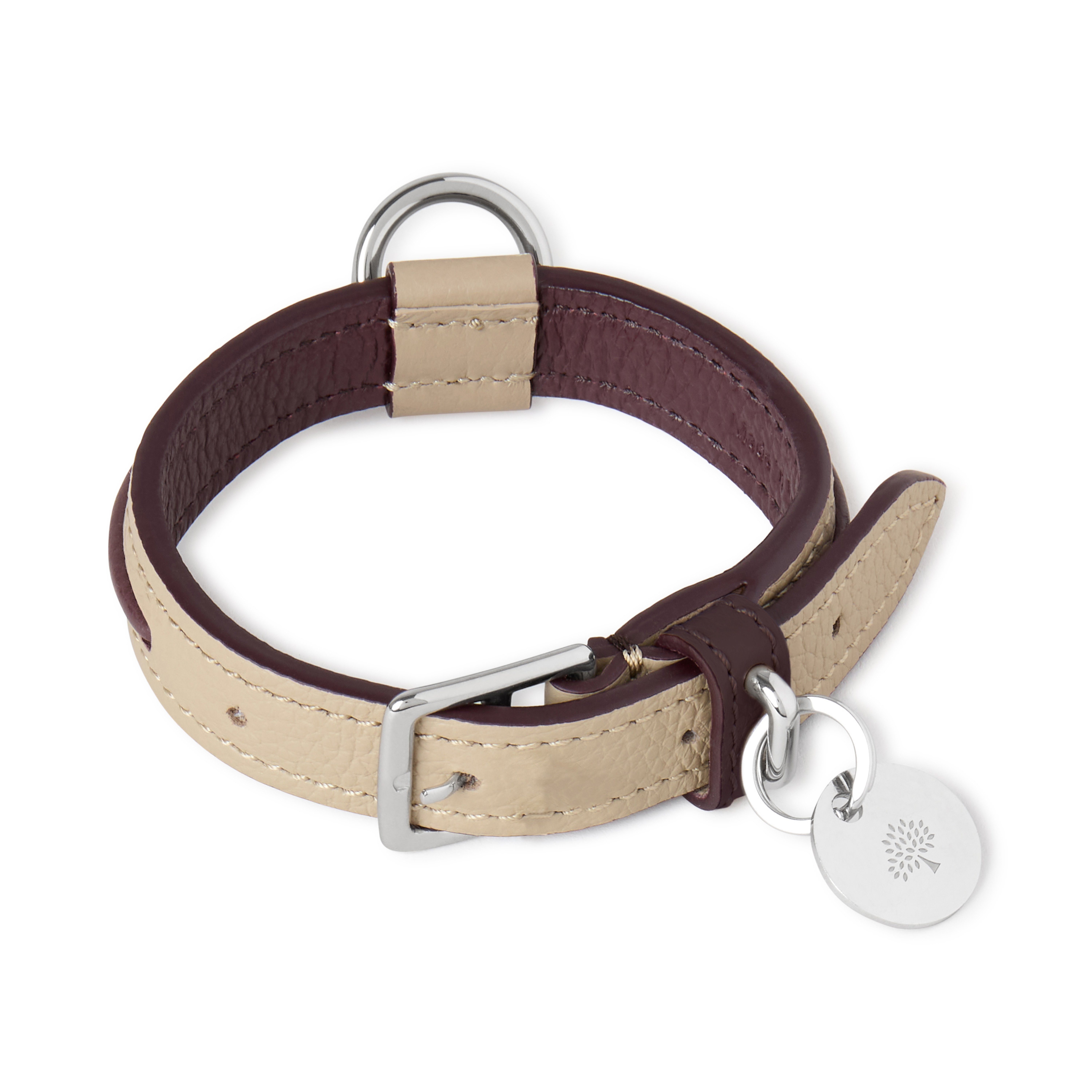 Mulberry Xs Leather Dog Collar Dune-Oxblood