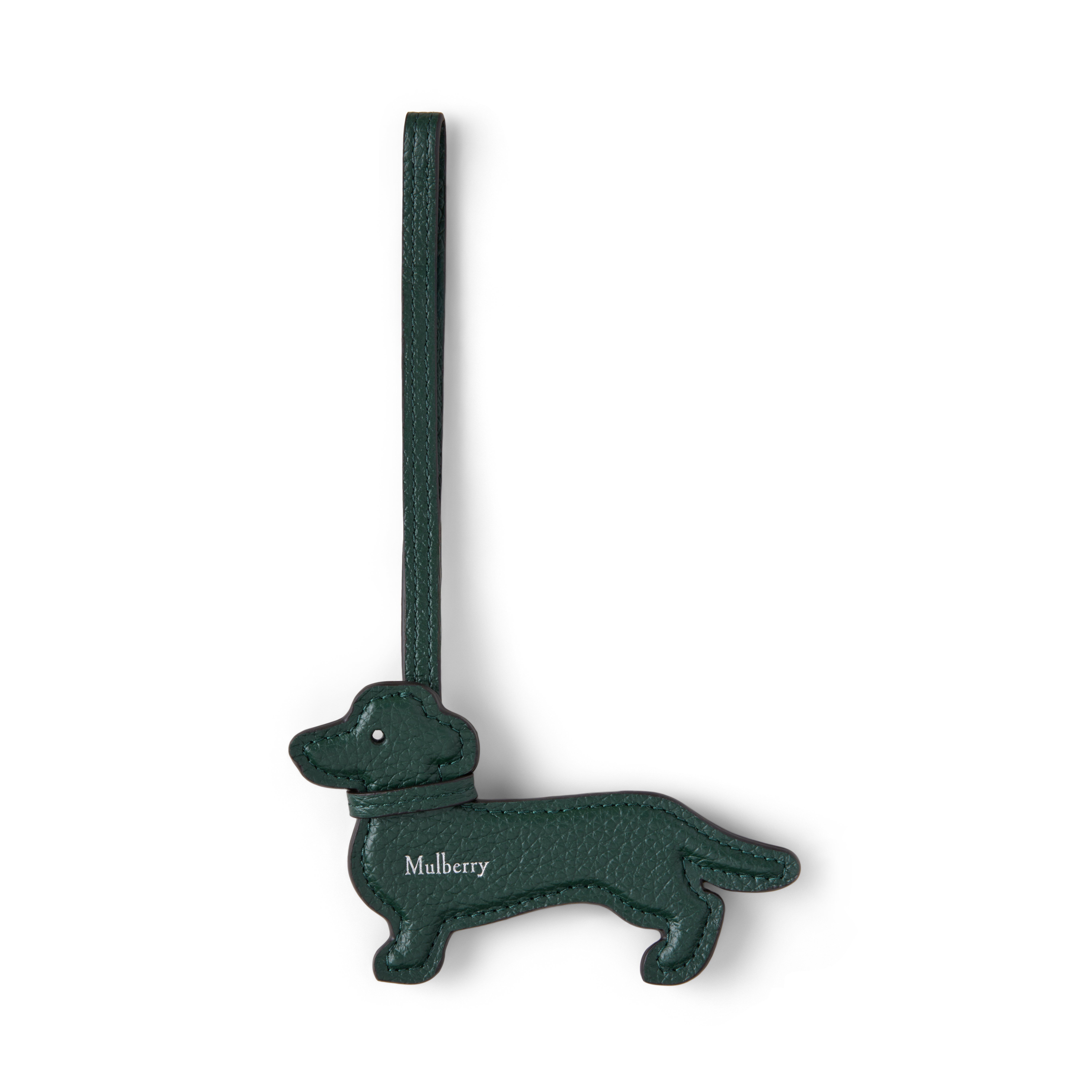 Mulberry Lanyard Keyring - Sausage Dog Green