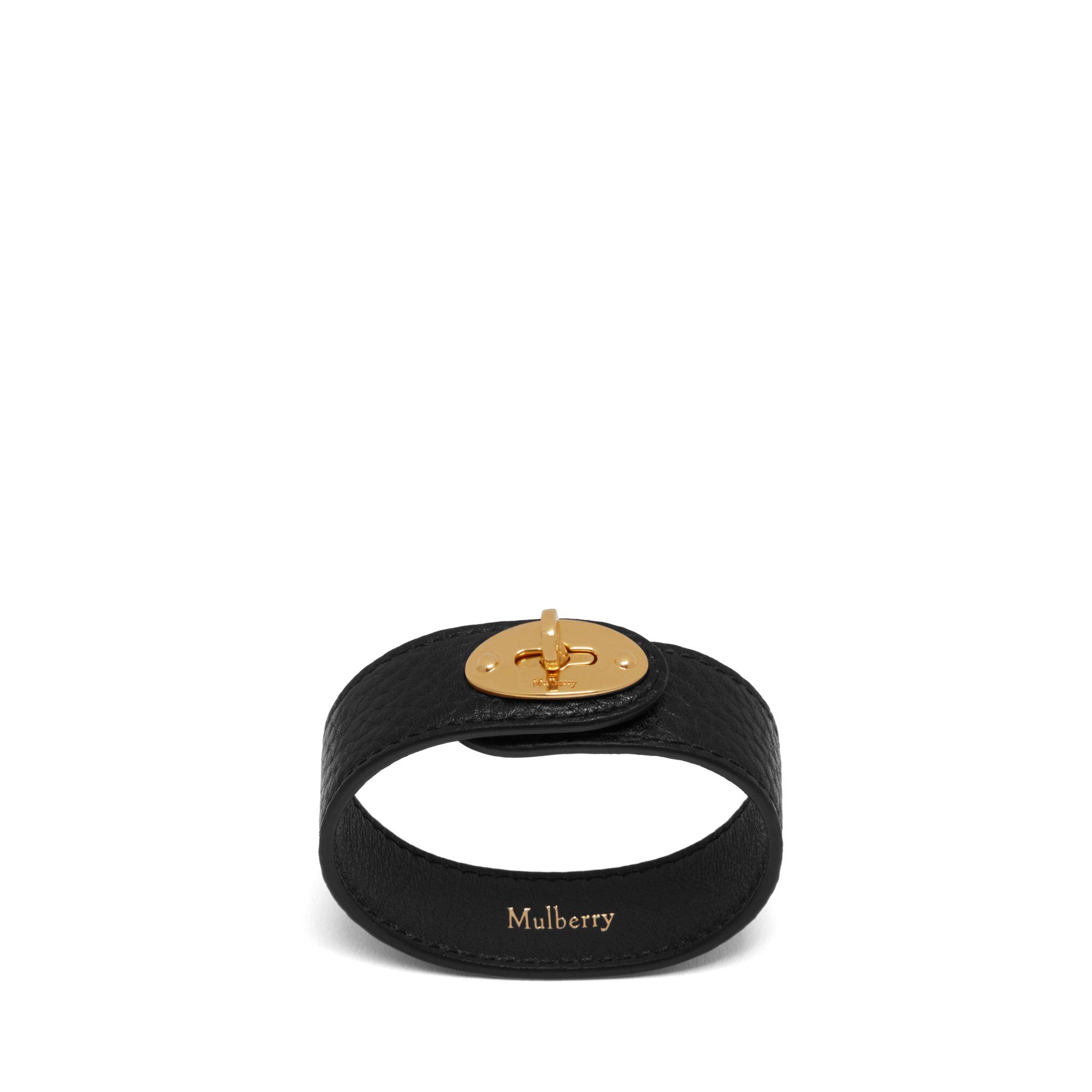 Mulberry Bayswater Leather Bracelet In Black