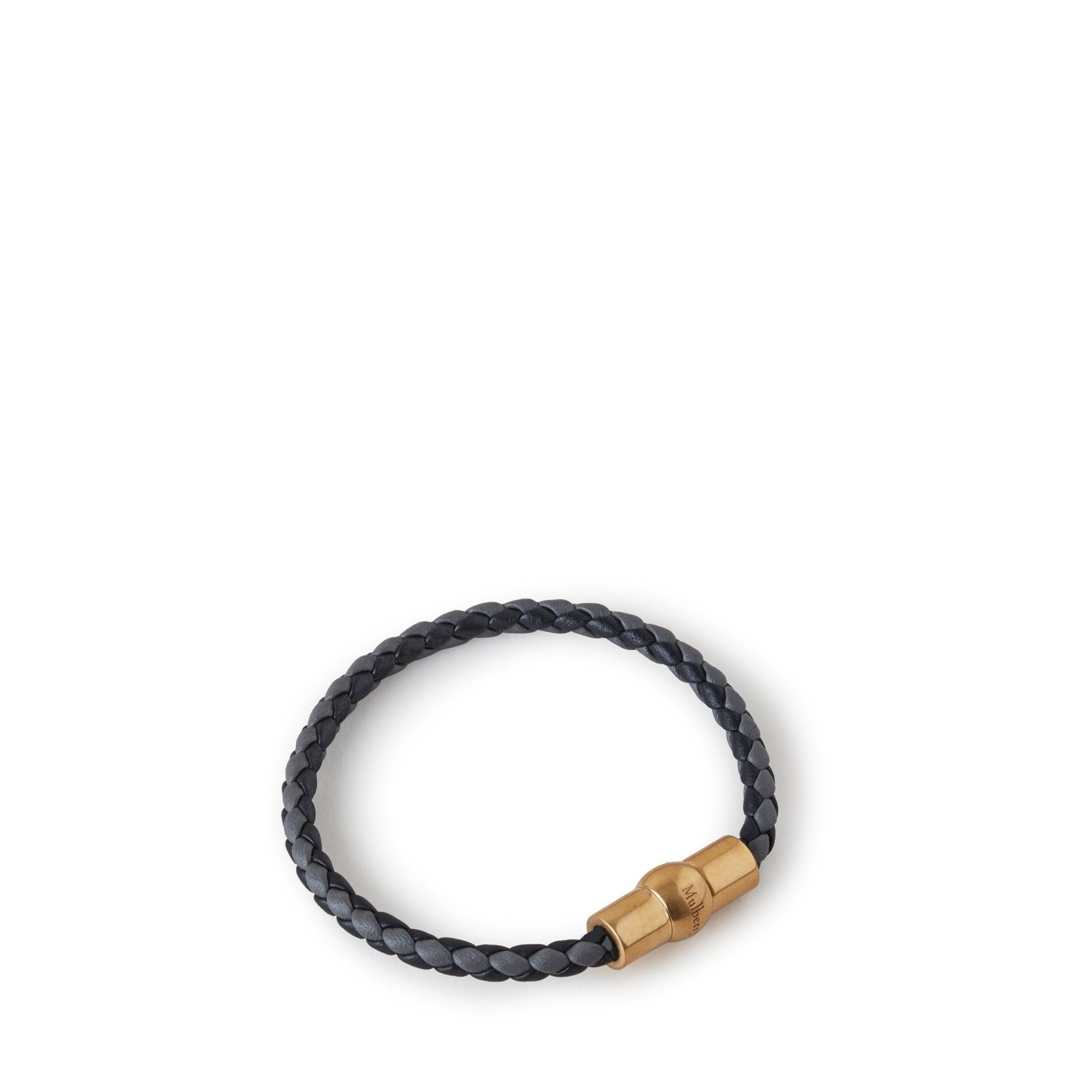 Mulberry Iris Leather Bracelet In Charcoal-black