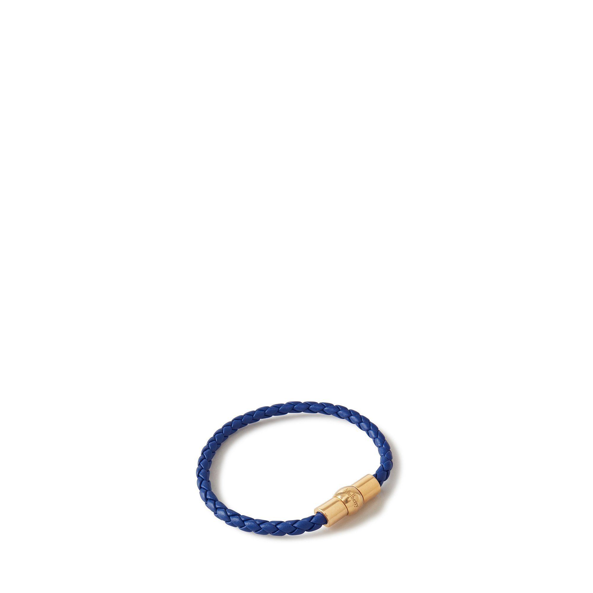 Mulberry Iris Unisex Woven Leather Bracelet In Pigment Blue