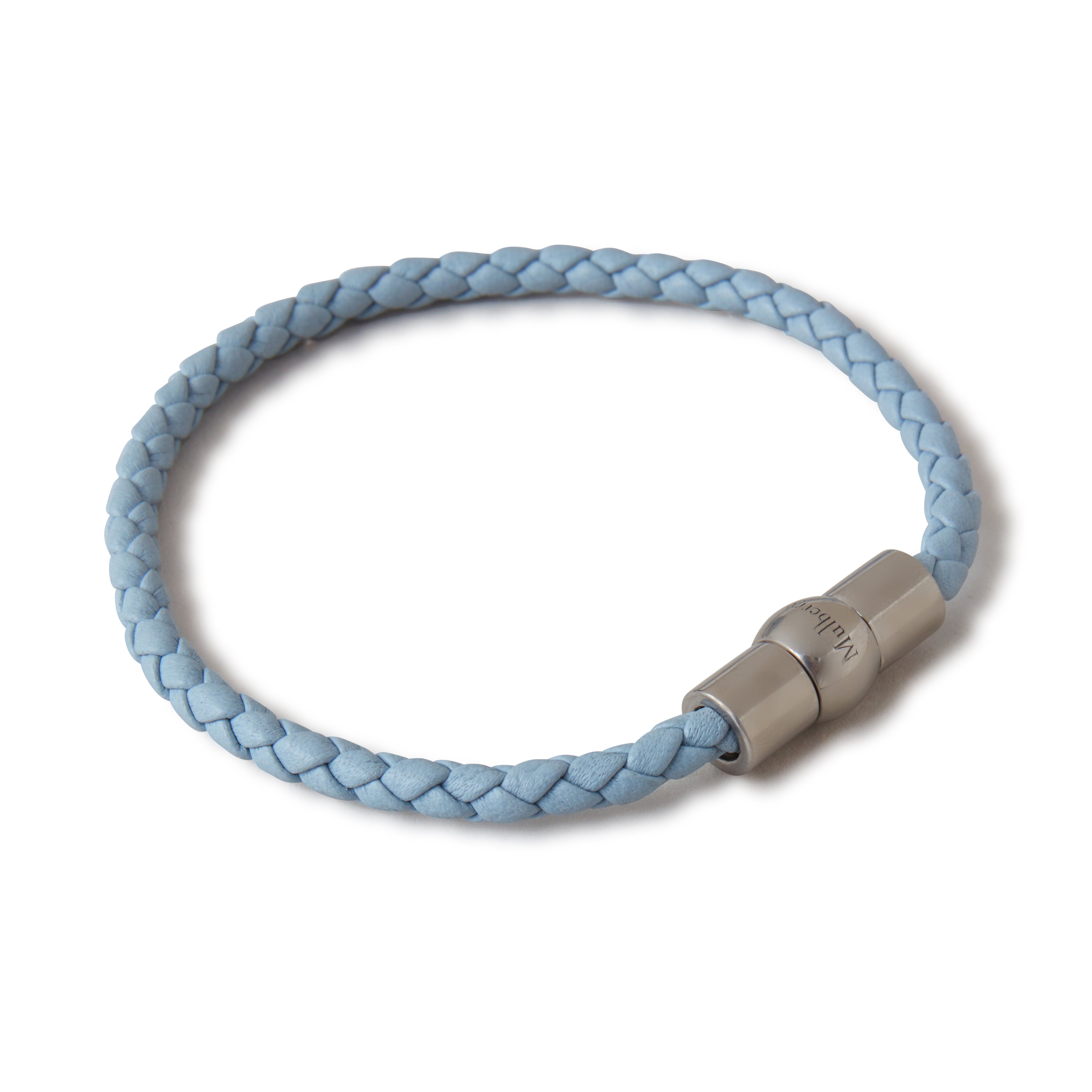 Mulberry Iris Woven Leather Bracelet In Poplin Blue