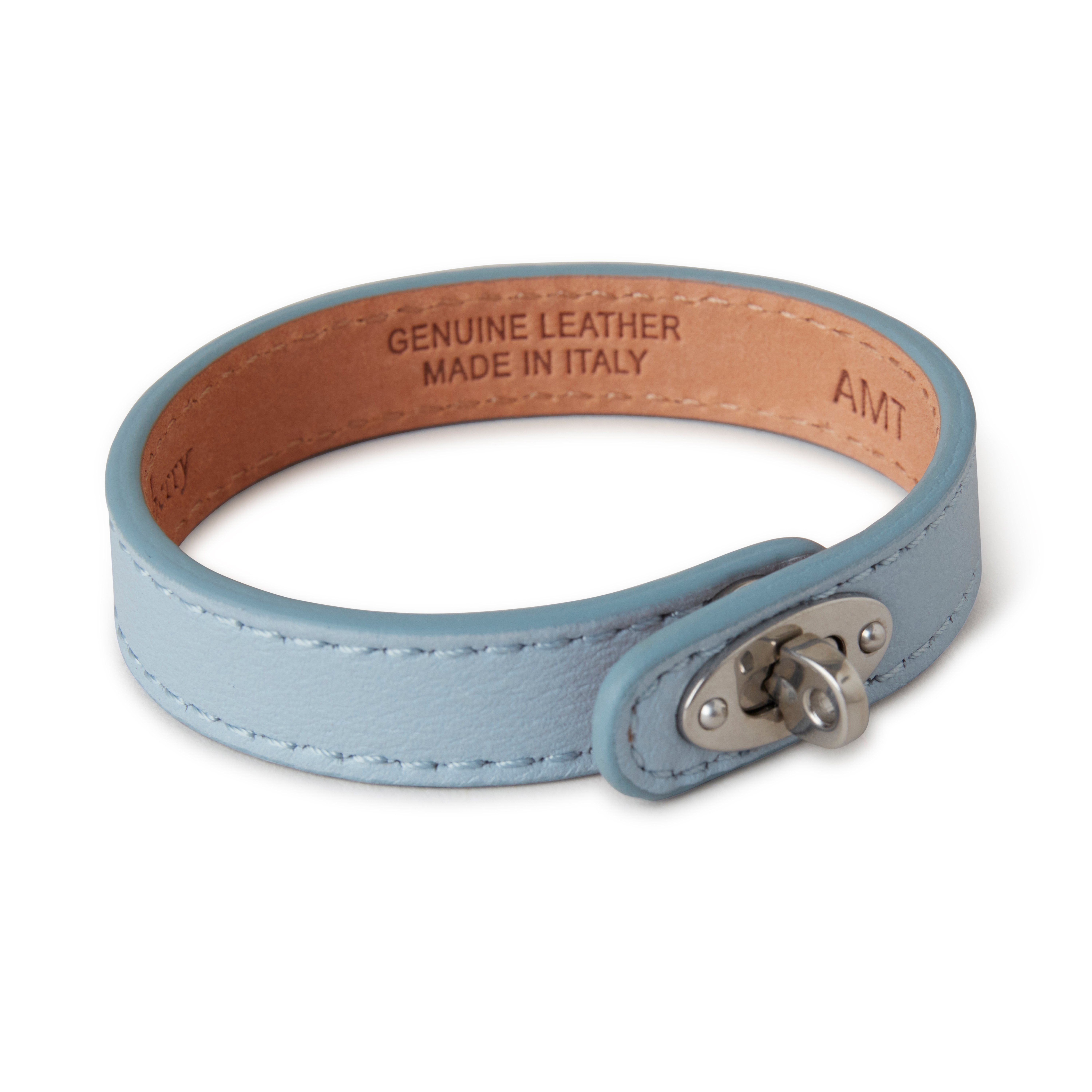 Mulberry Bayswater Thin Leather Bracelet In Poplin Blue