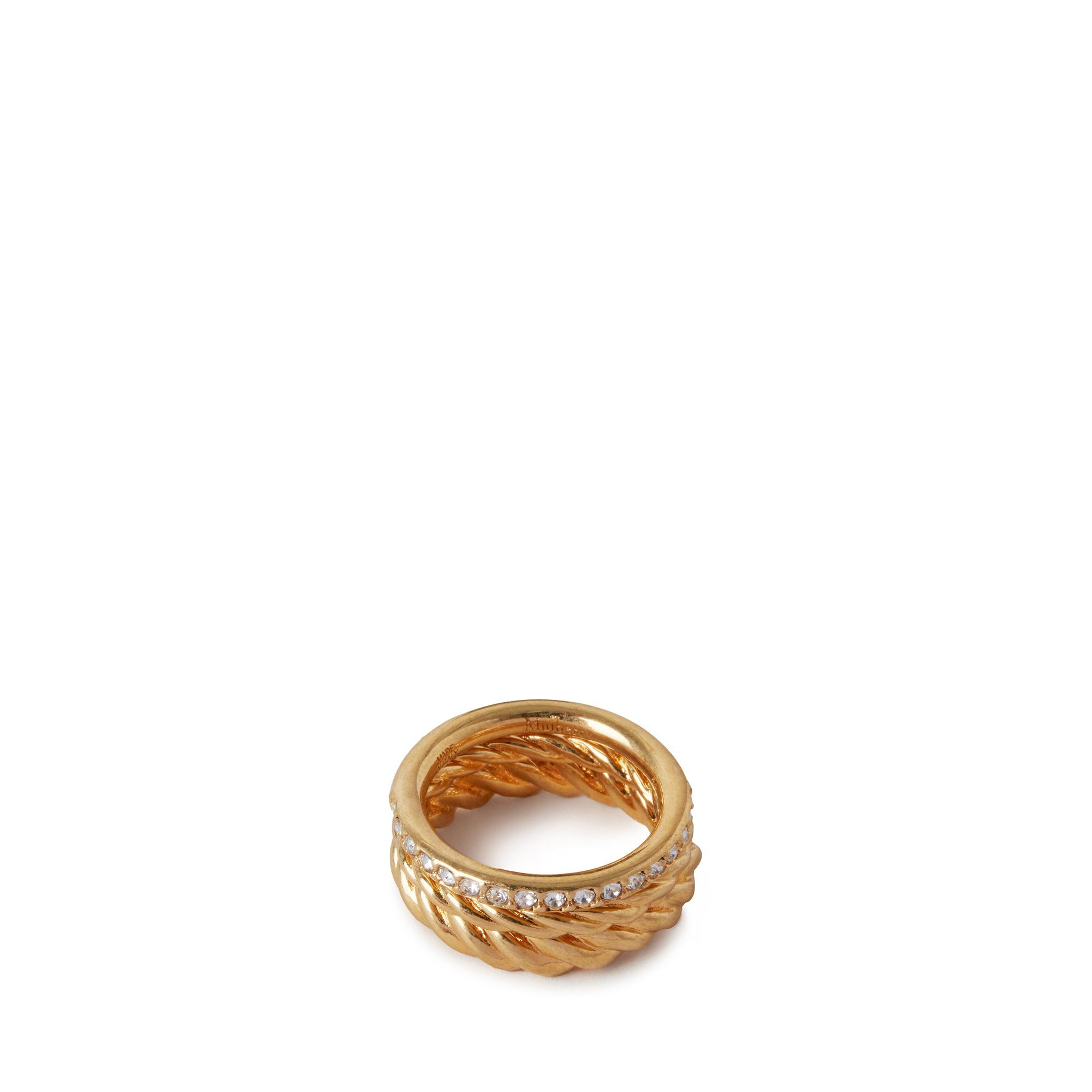 Mulberry Twist Ring In Gold-crystal