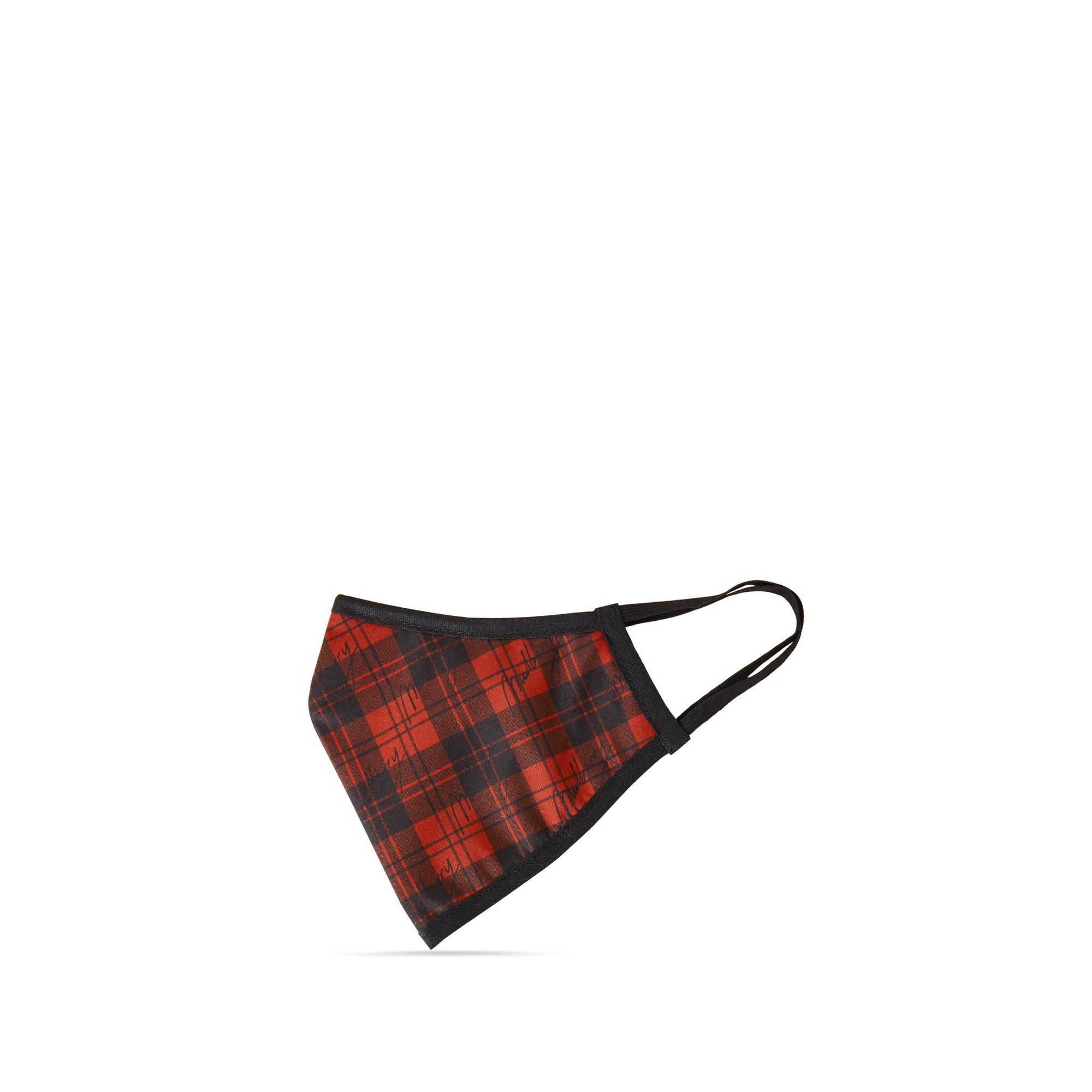 Mulberry Tartan Check Face Covering In White