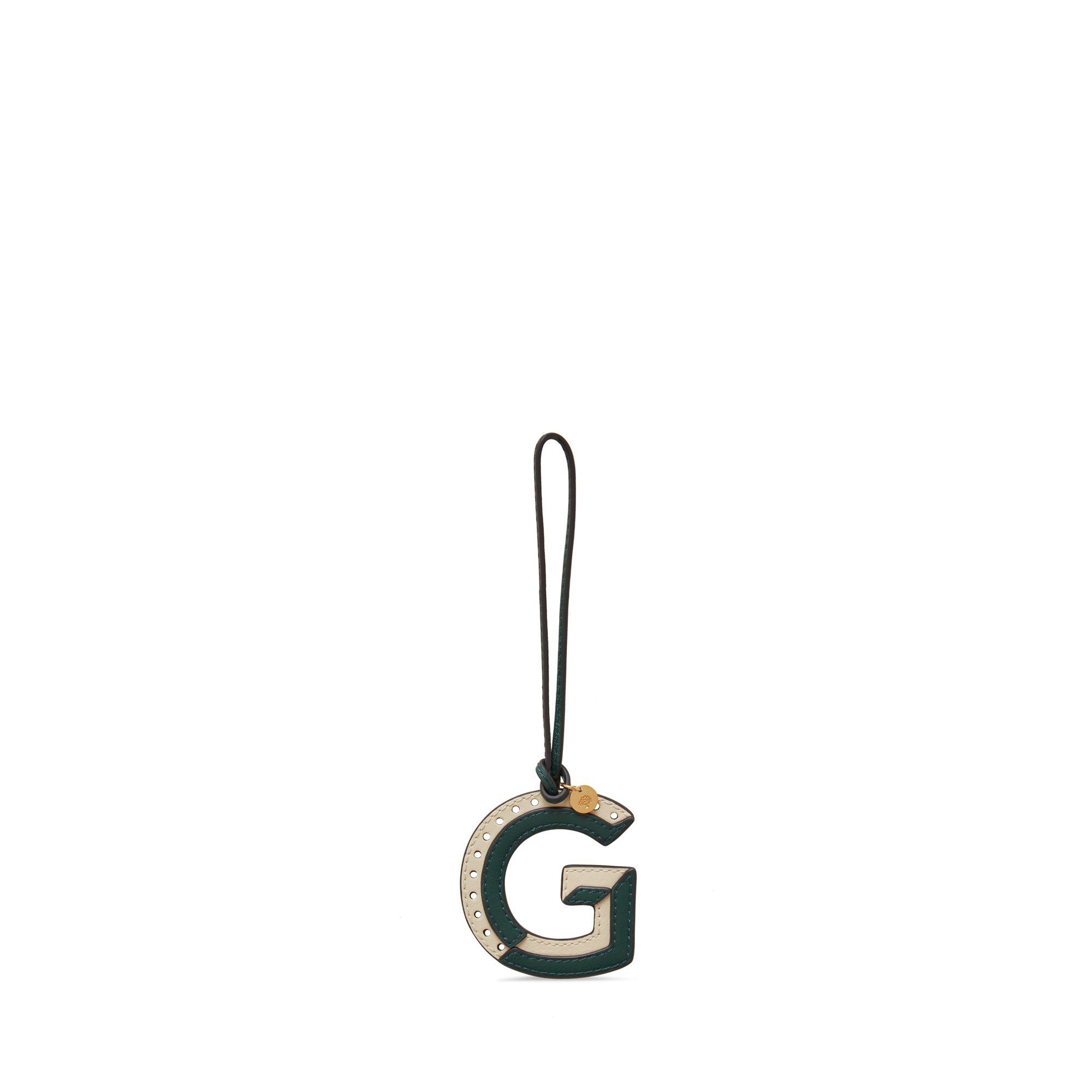 Mulberry Women's Bi-Colour Leather Keyring - G Mulberry Green-Chalk