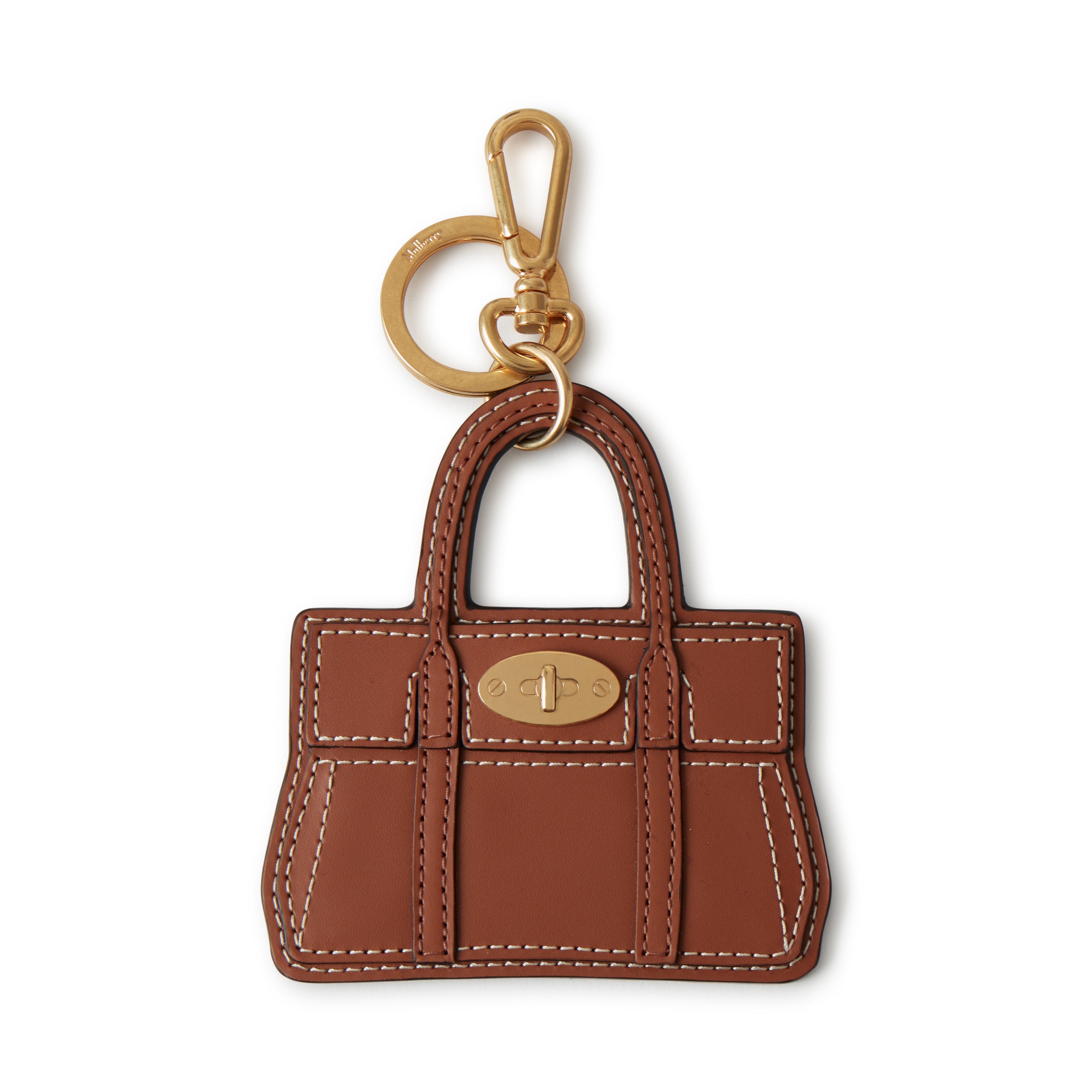 Mulberry Women's Leather Bayswater Bag Keyring Oak