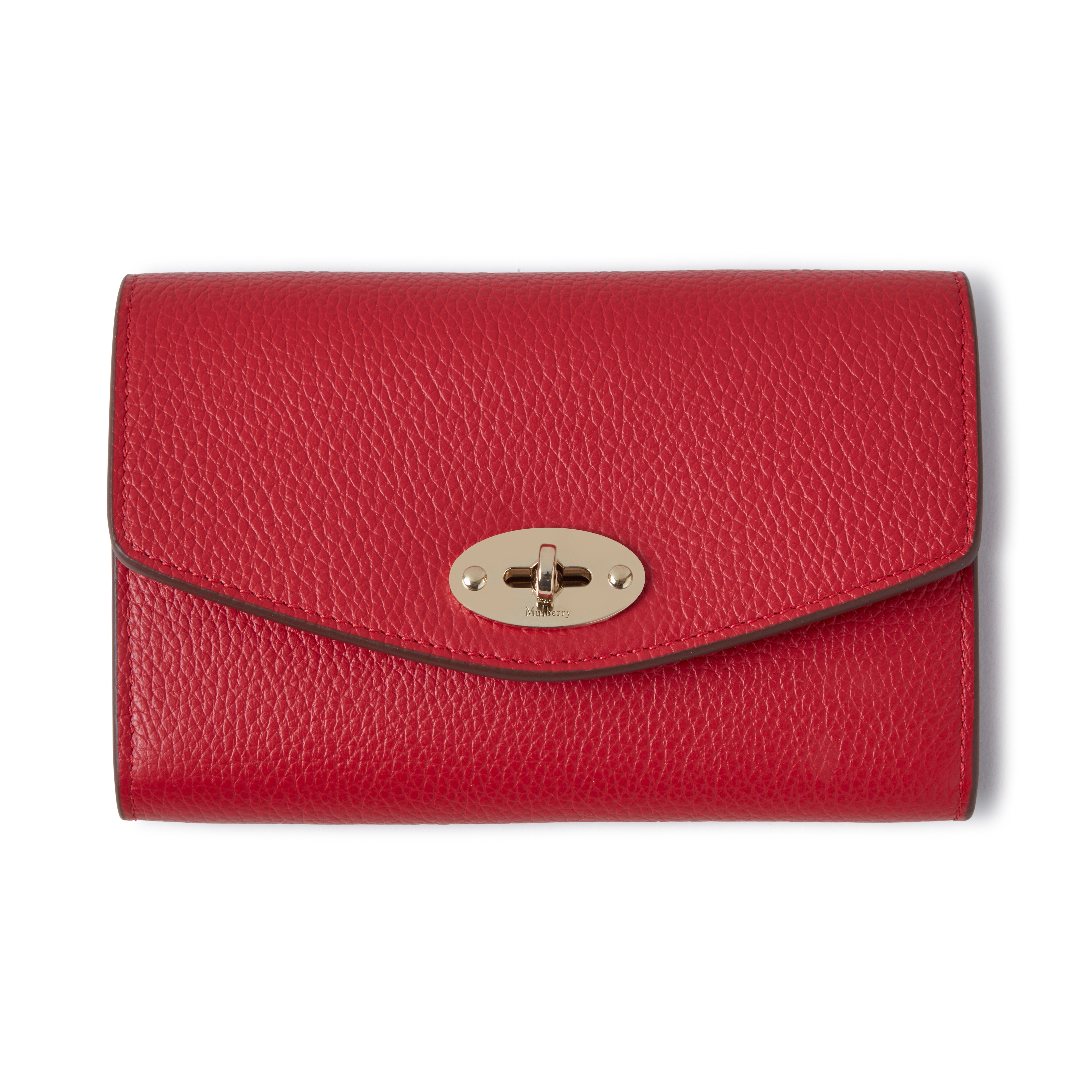 Mulberry Medium Darley Leather Wallet In Scarlet Red