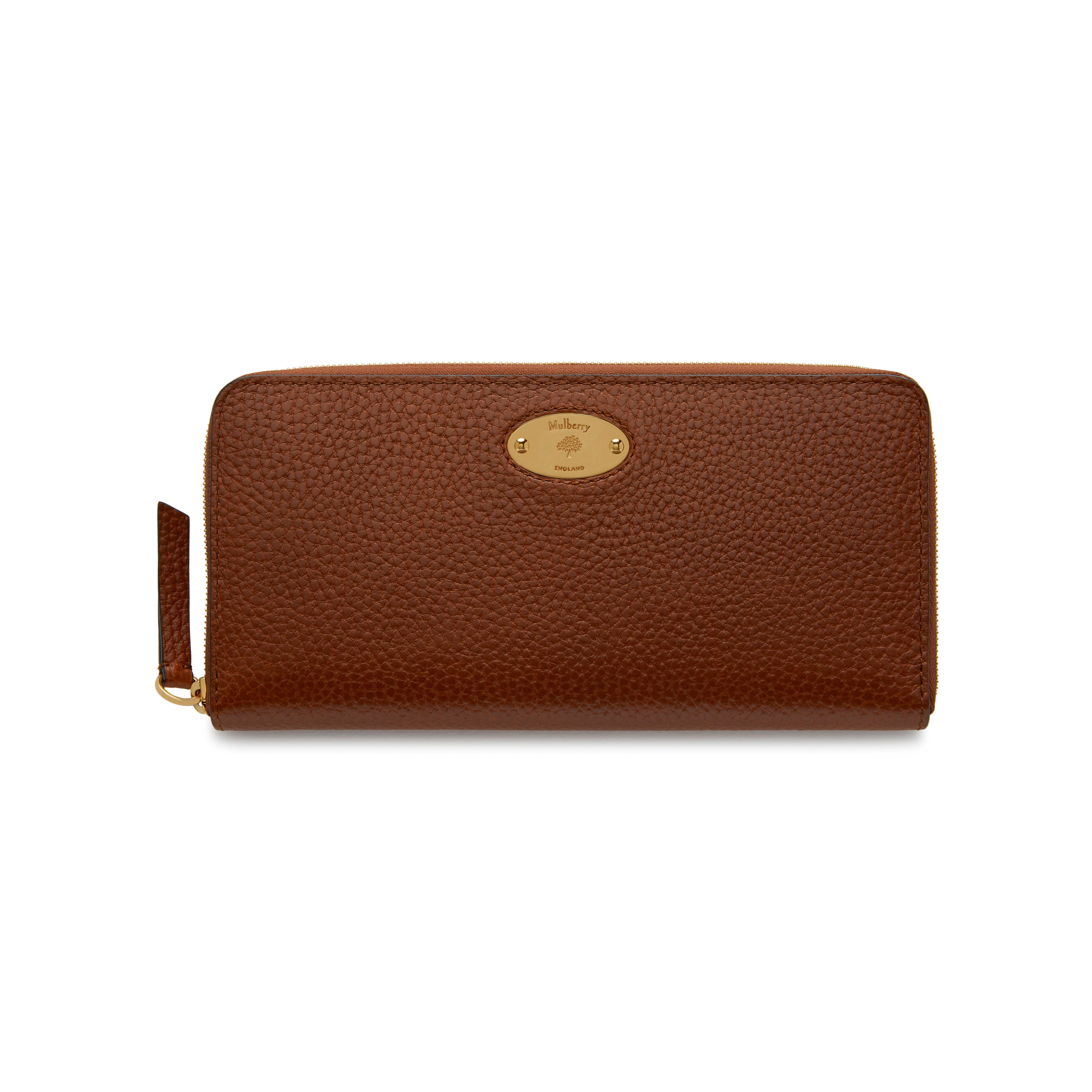 Mulberry Plaque 8 Credit Card Zip Purse Black Small Classic Grain main image 1