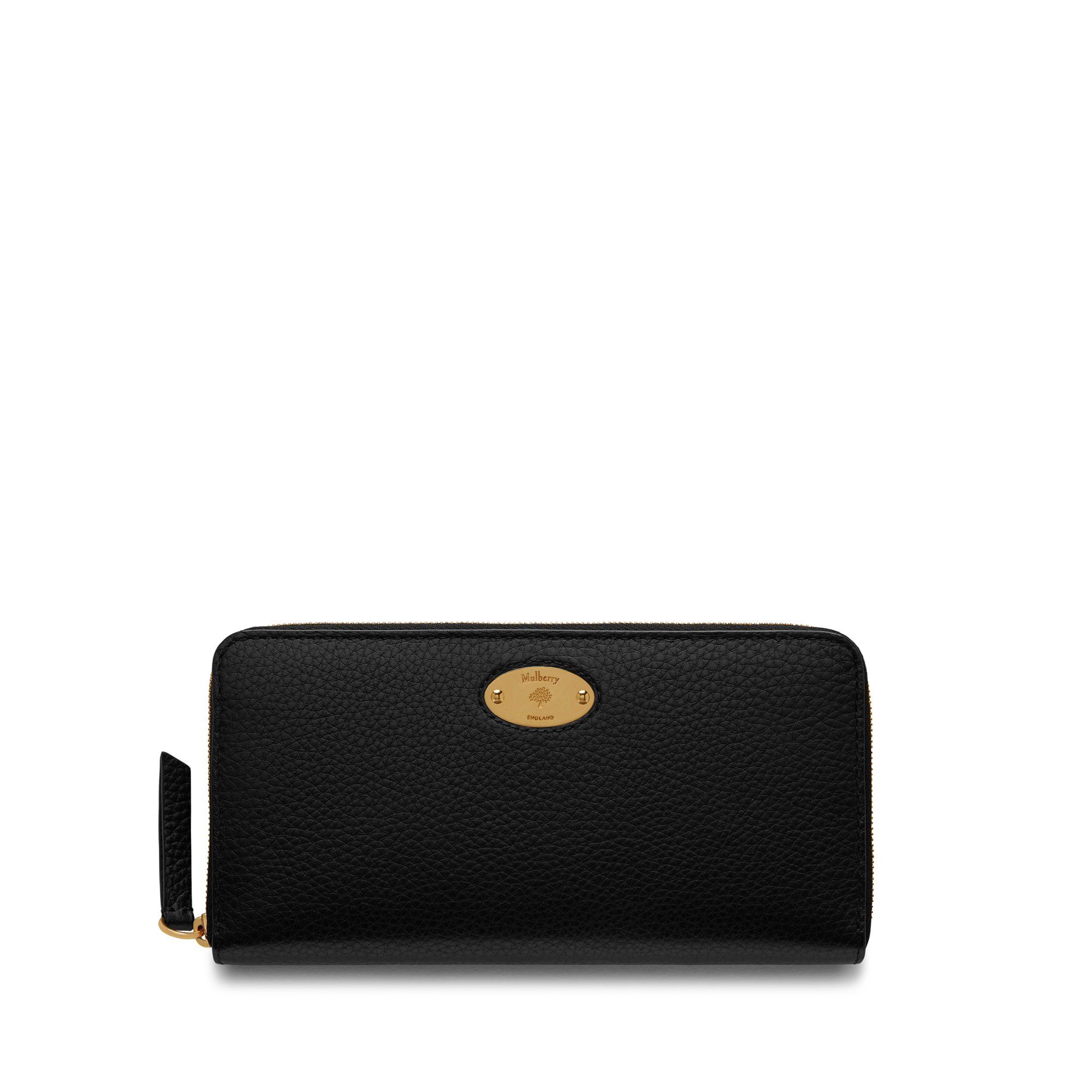 Mulberry Plaque 8 Credit Card Zip Purse In Black