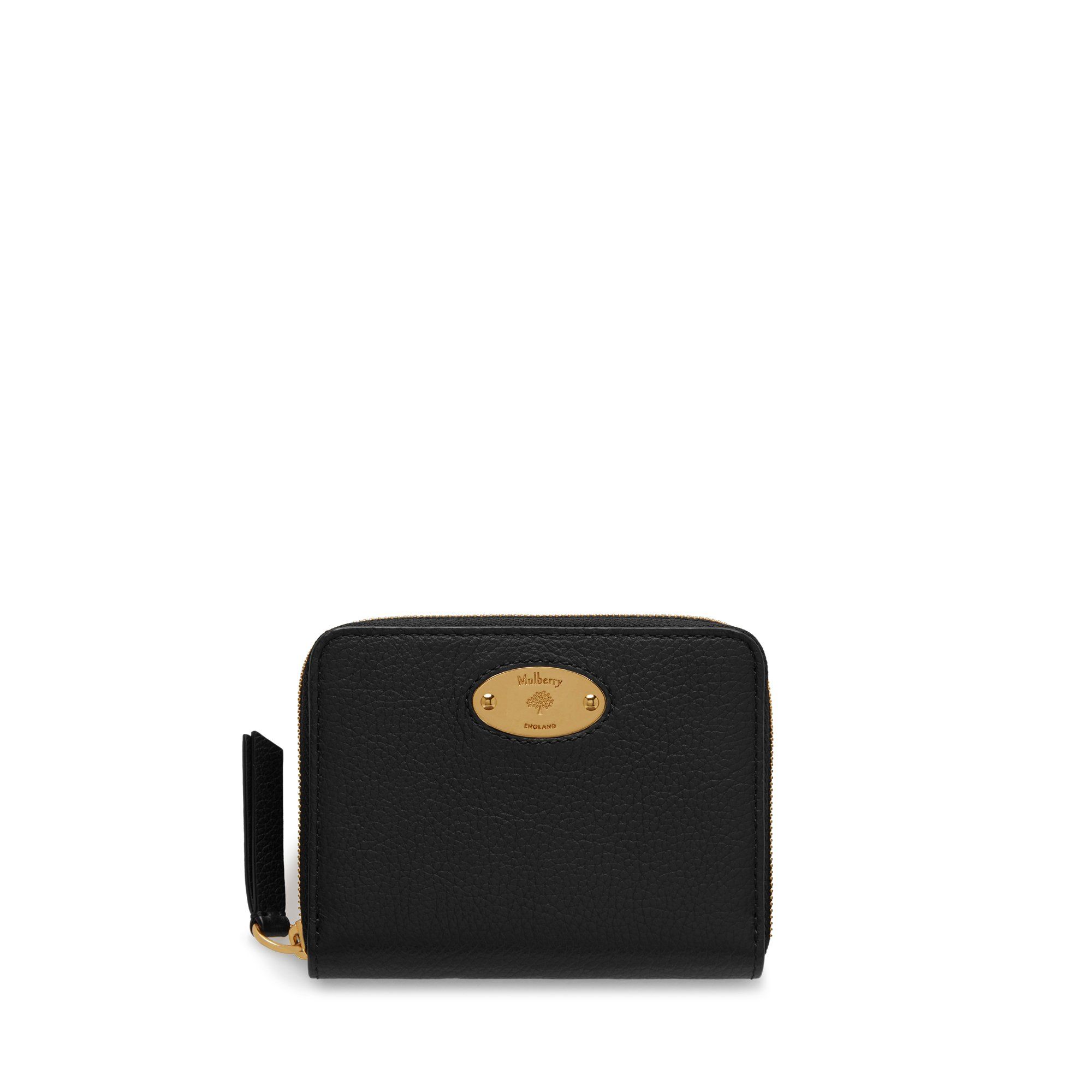 Mulberry Women's Plaque Small Zip Around Purse Black