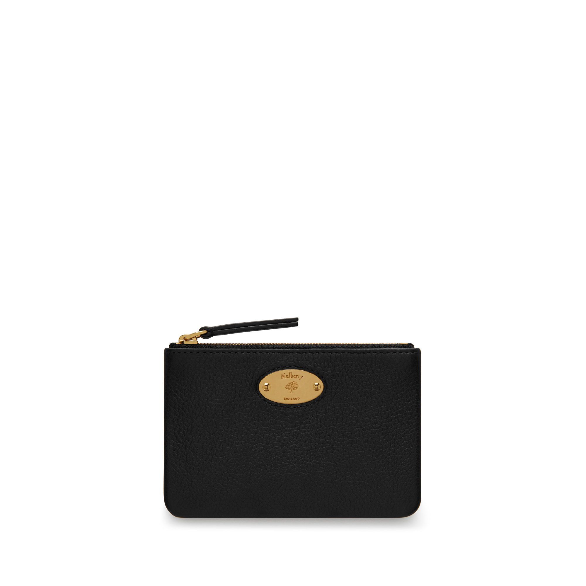 Shop Mulberry Plaque Small Zip Coin Pouch In Black