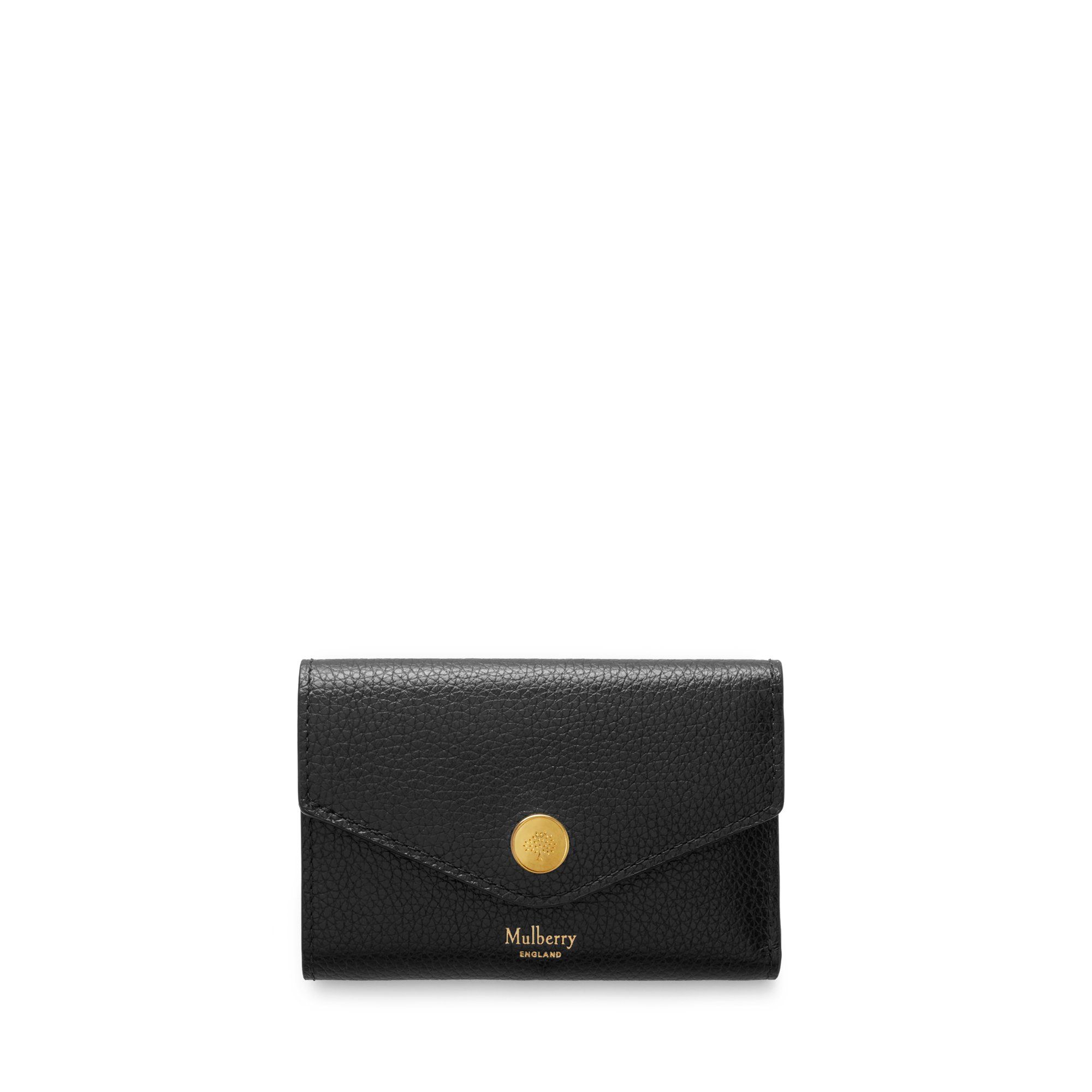 Mulberry Leather Folded Multi-card Wallet In Black