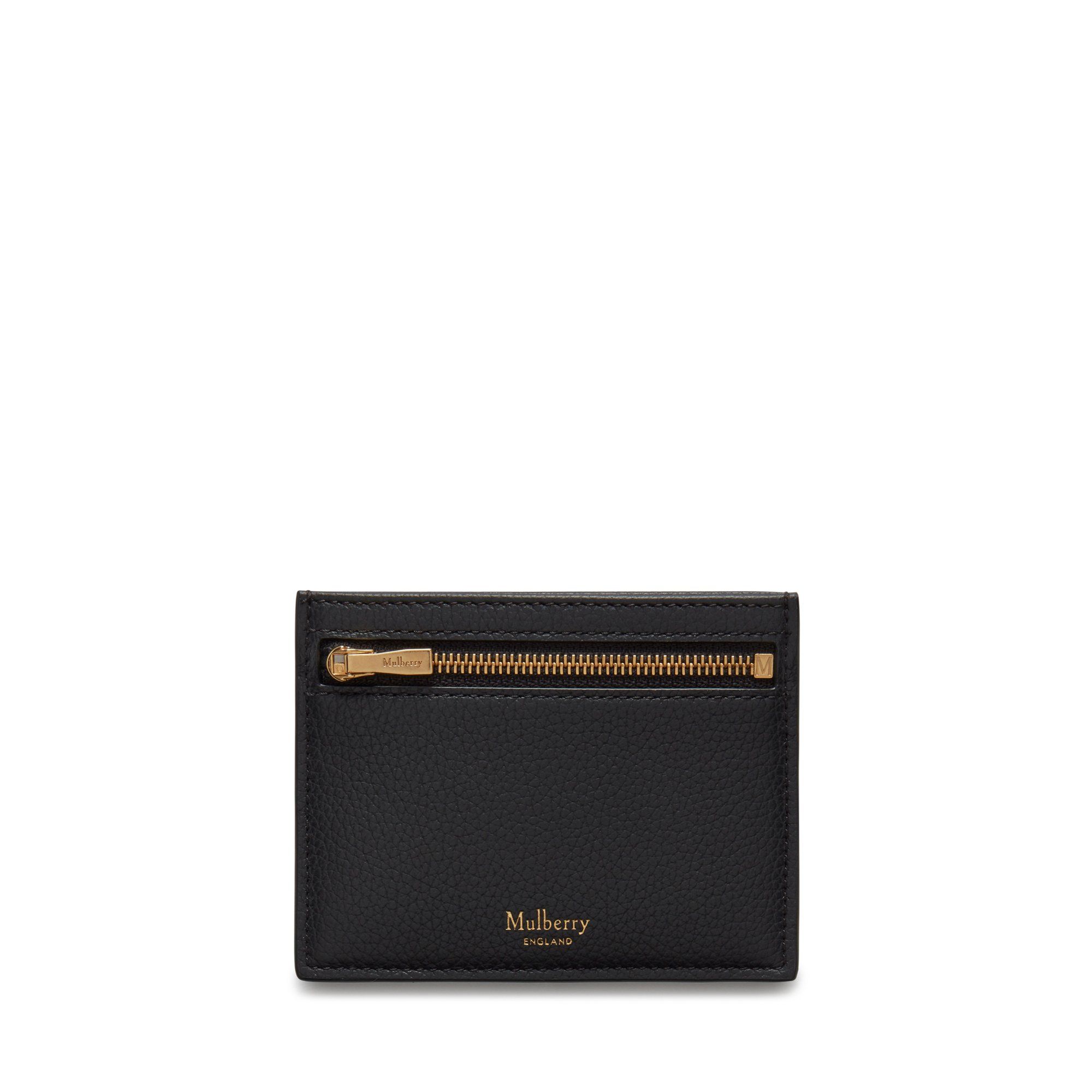 Mulberry Zipped Leather Card Case In Black