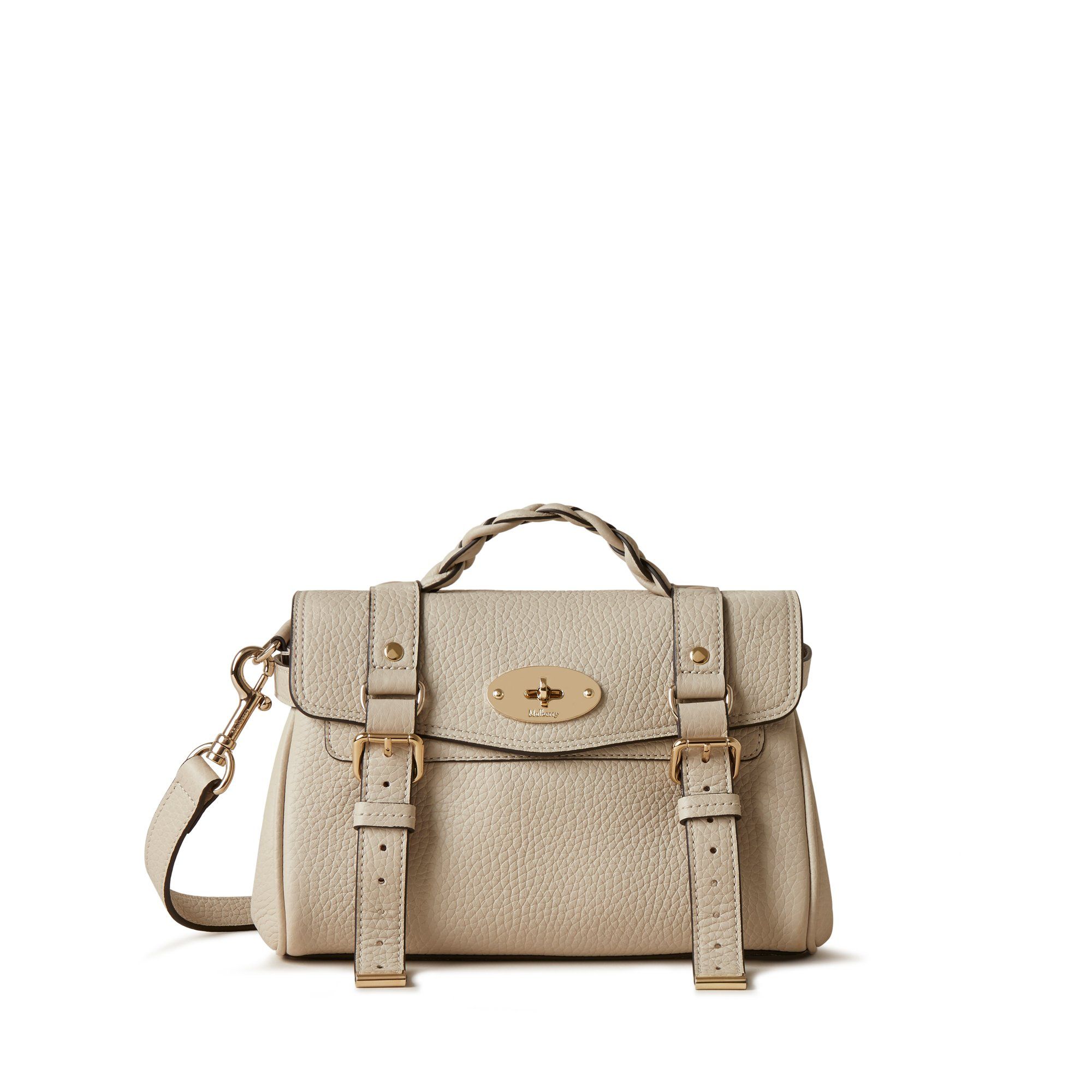 Mulberry Mini Alexa Leather Satchel In Chalk