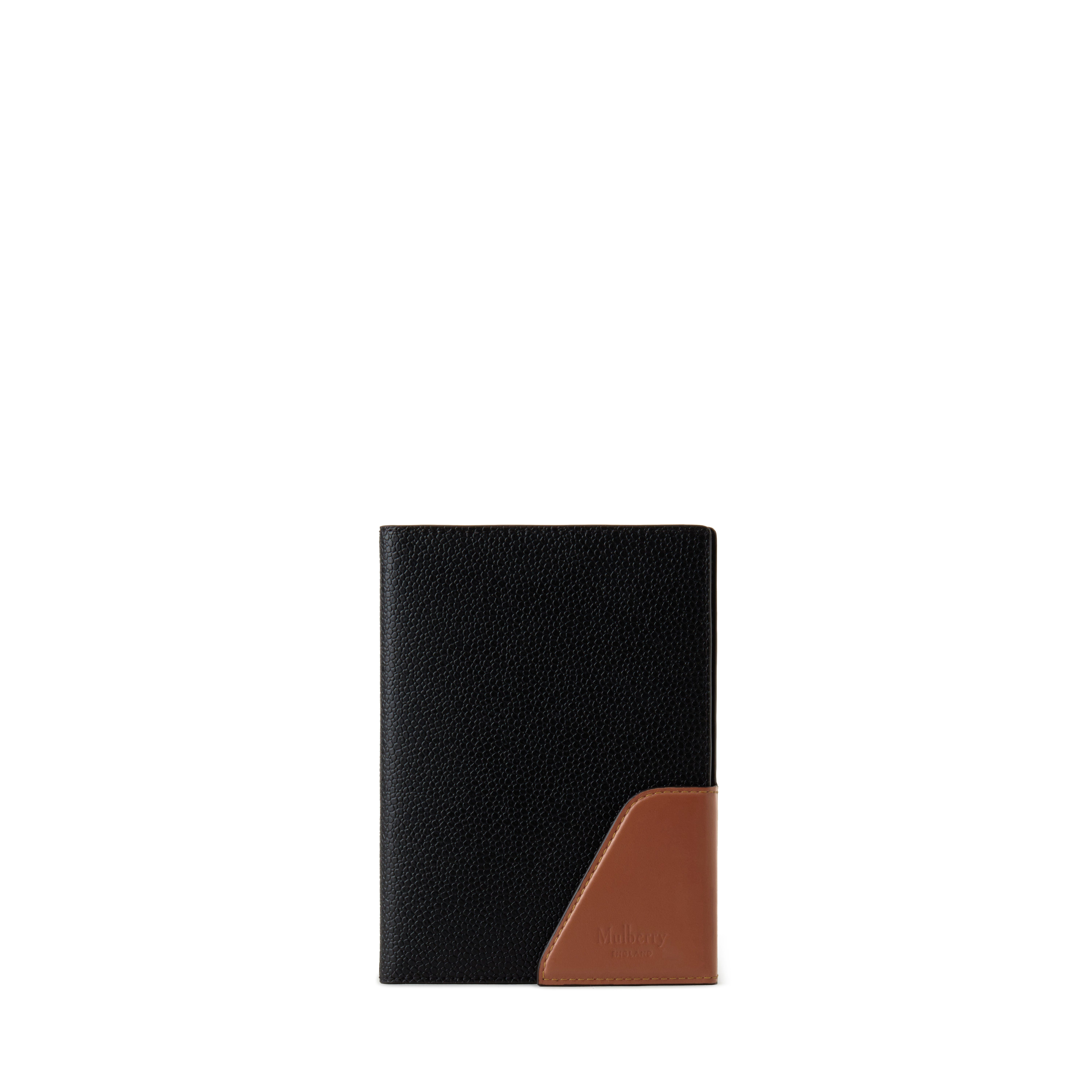 Shop Mulberry Heritage Travel Wallet In Black-cognac