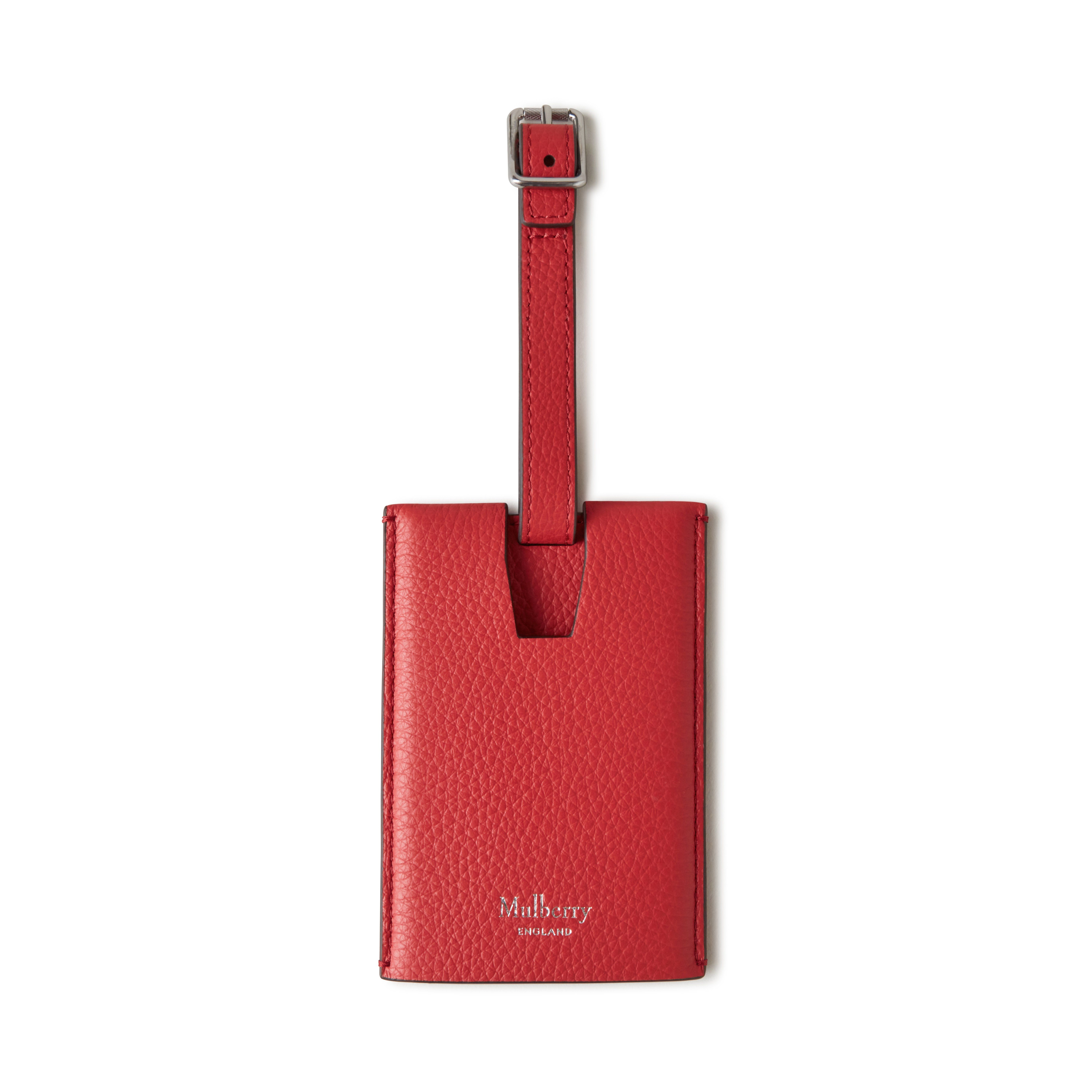 Mulberry Luggage Tag In Hibiscus Red