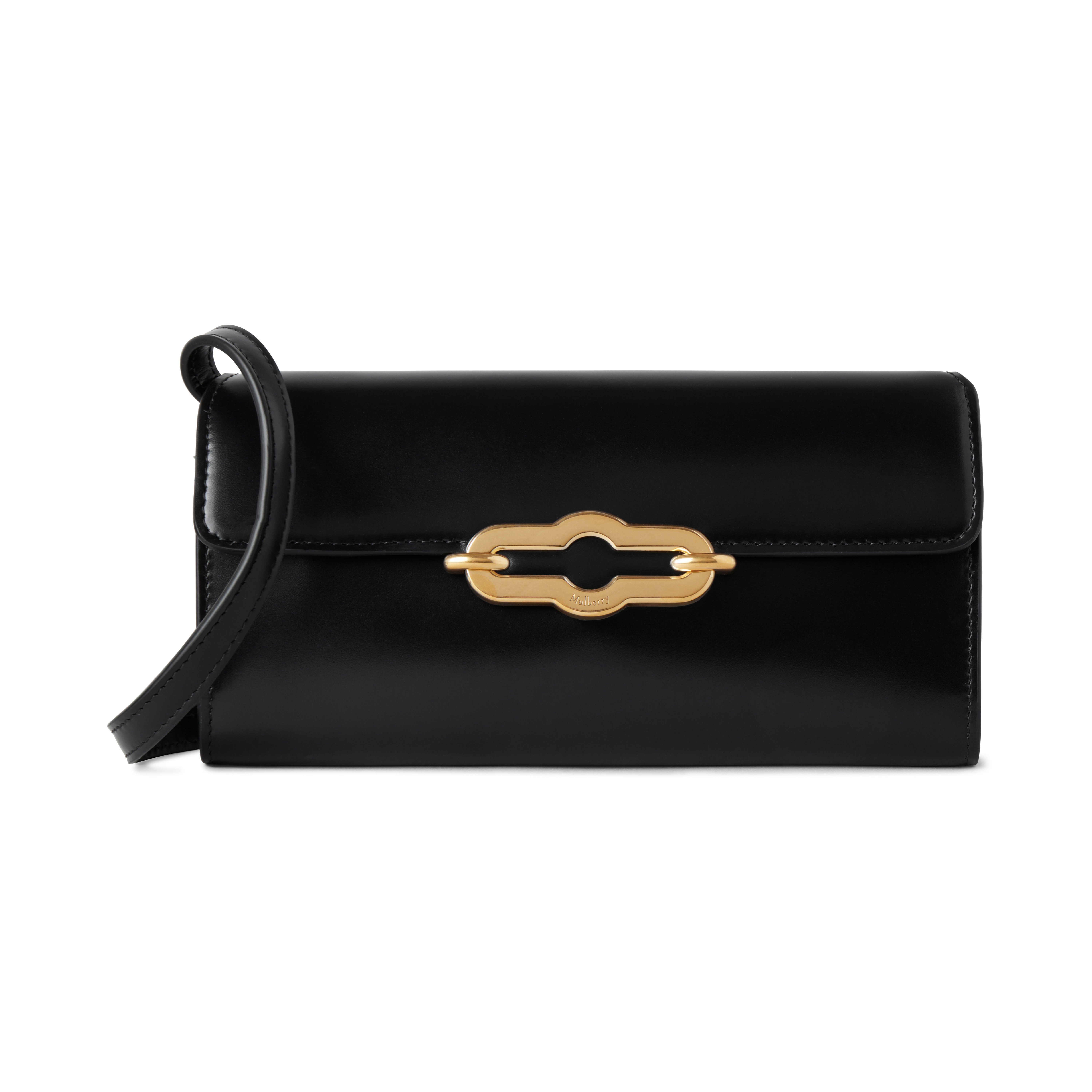 Shop Mulberry Pimlico Wallet On Strap In Black