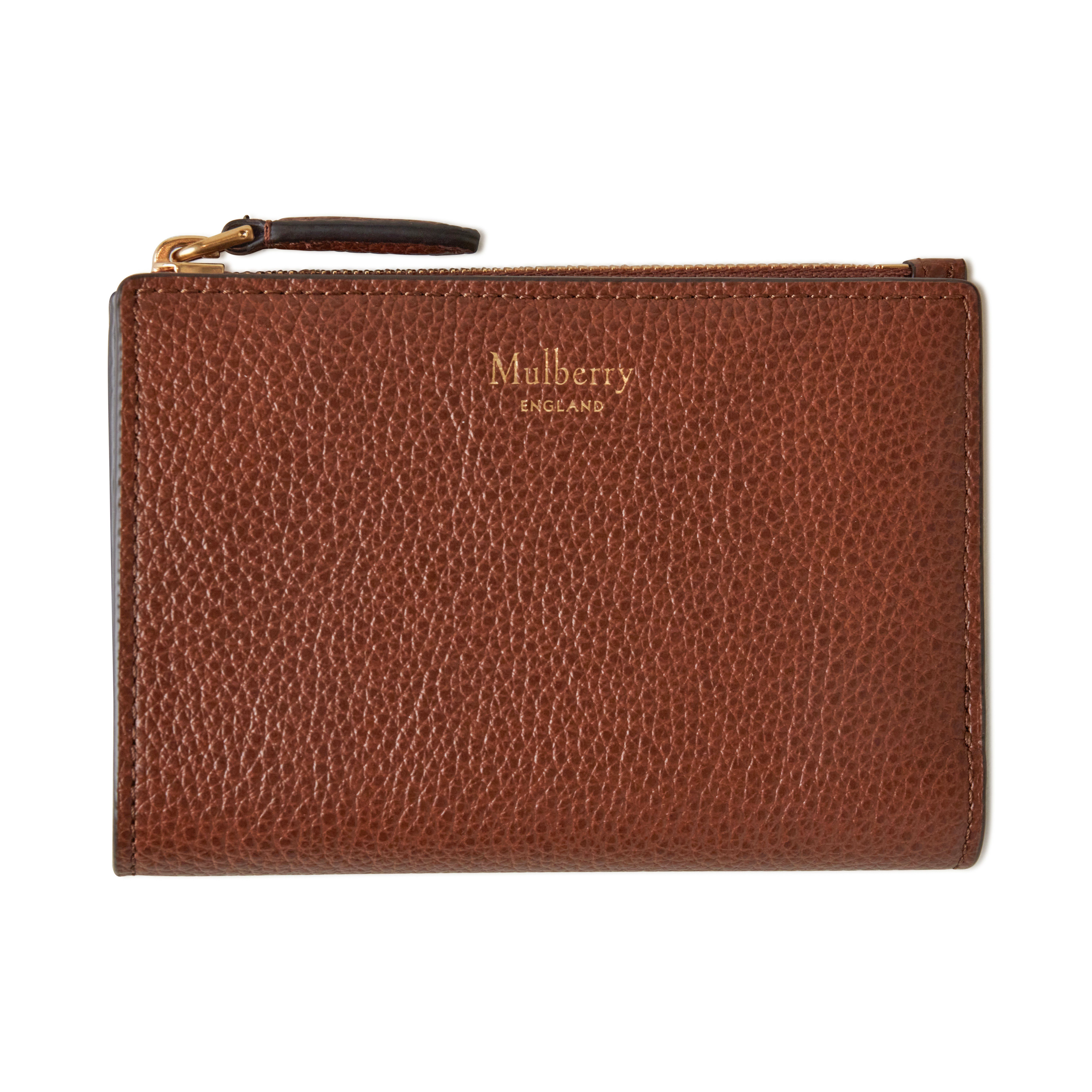 Mulberry Continental Bifold Zipped Wallet In Oak