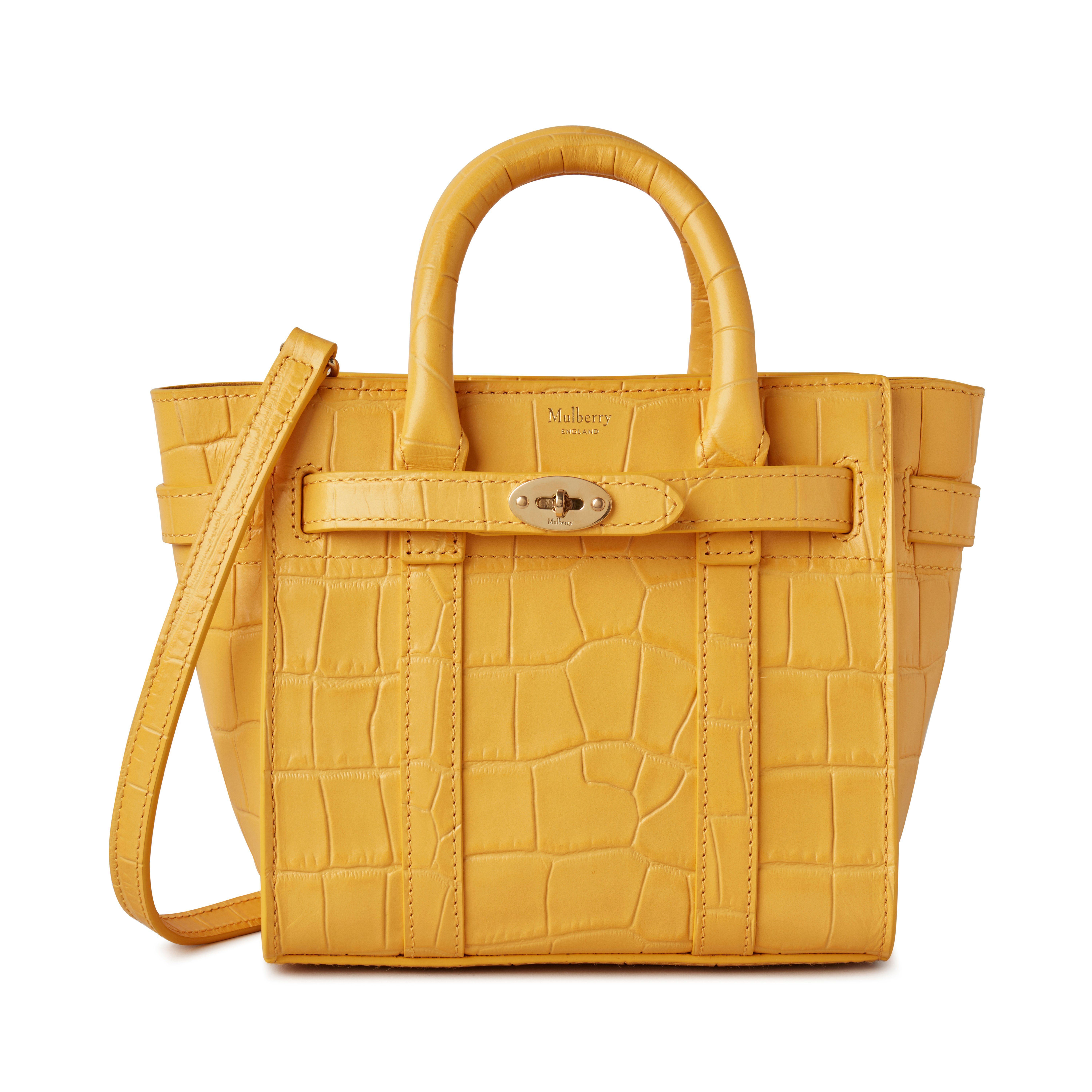 Shop Mulberry Micro Zipped Bayswater In Yellow