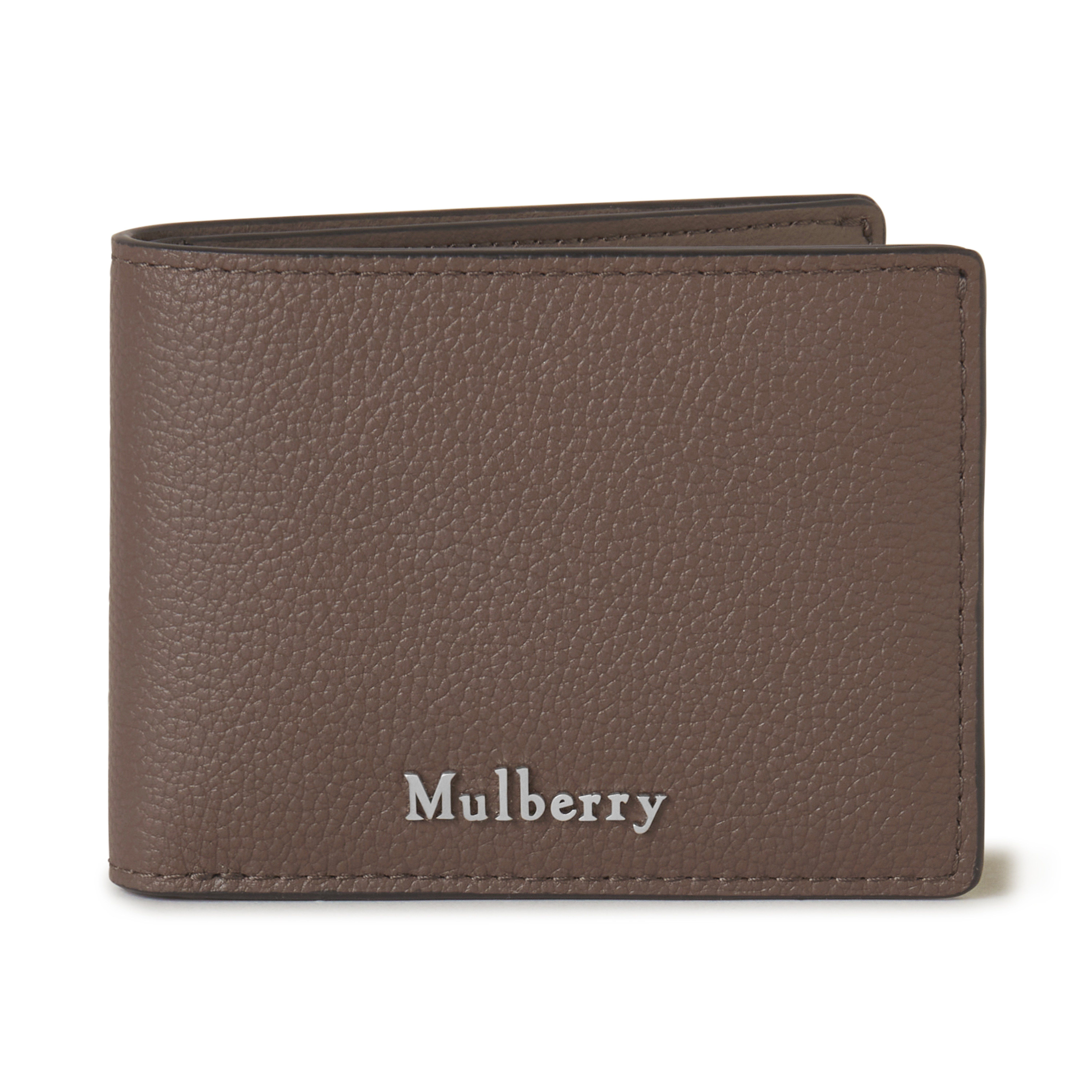 Shop Mulberry Farringdon Compact Bifold Wallet In Taupe Brown