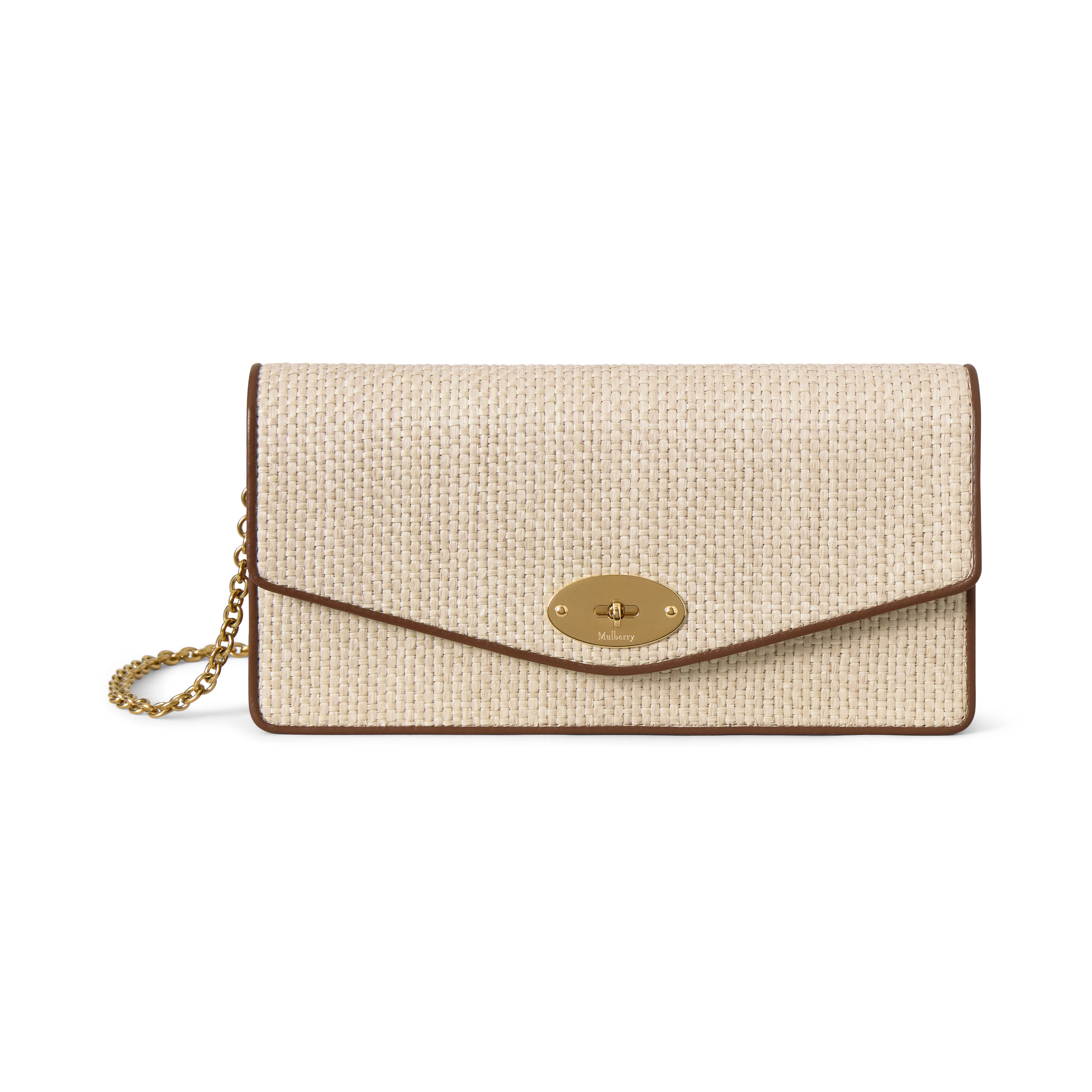 Mulberry Women's Leather Darley Clutch Ecru-Bright Oak