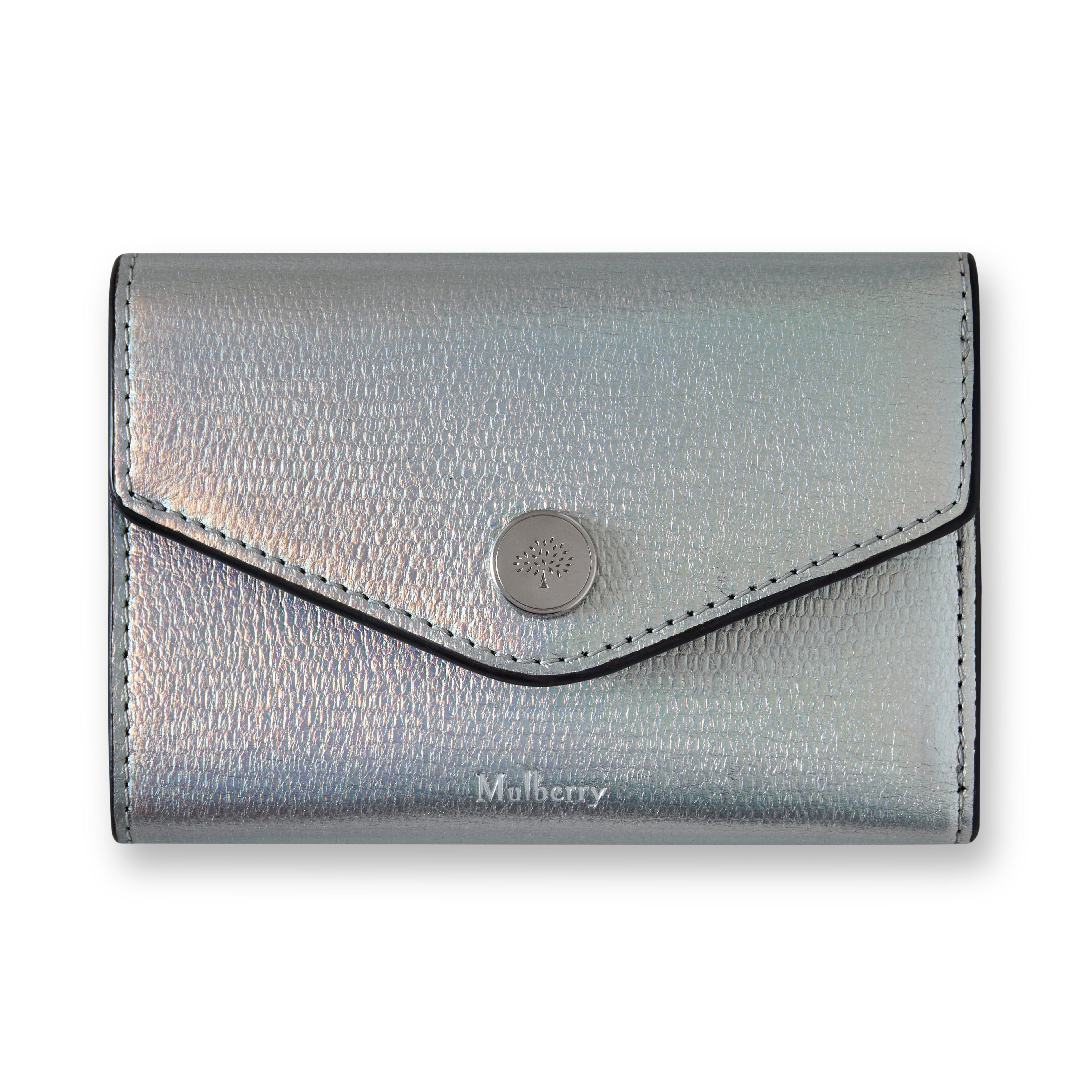 Mulberry Women's Leather Folded Multi-Card Wallet Silver