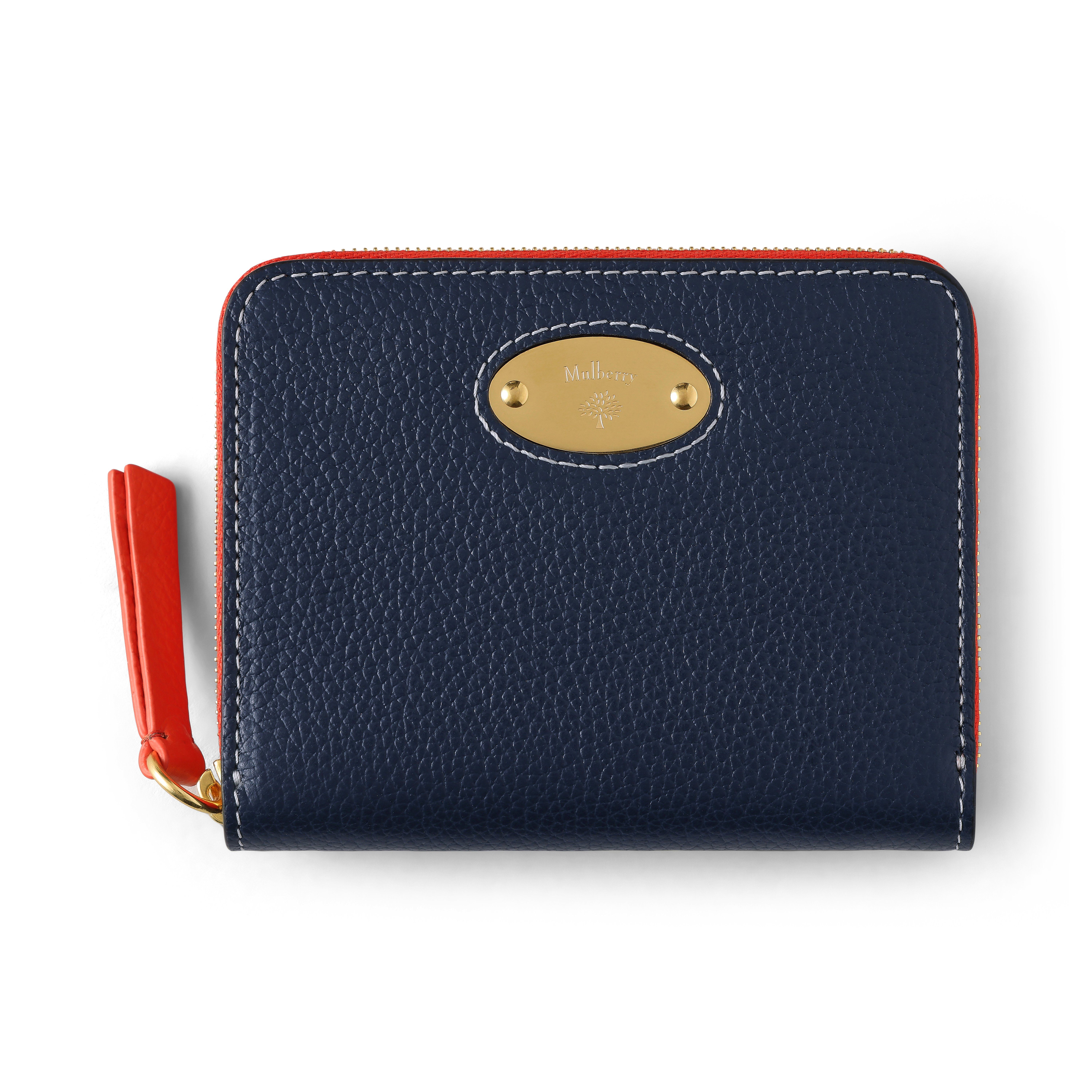 Mulberry Women's Plaque Small Zip Around Purse Night Sky-Coral Oran