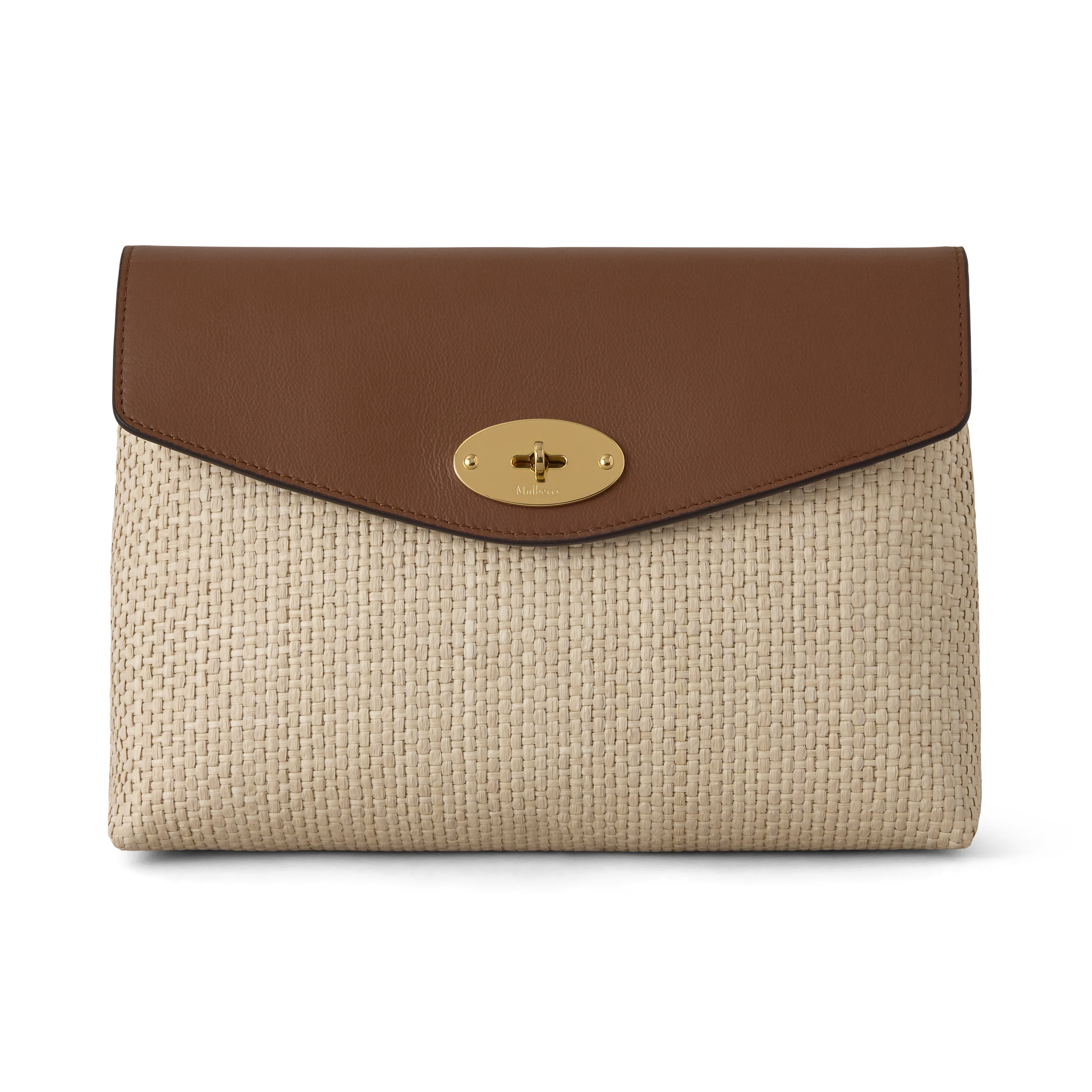 Mulberry Women's Leather Large Darley Cosmetic Pouch Ecru-Bright Oak