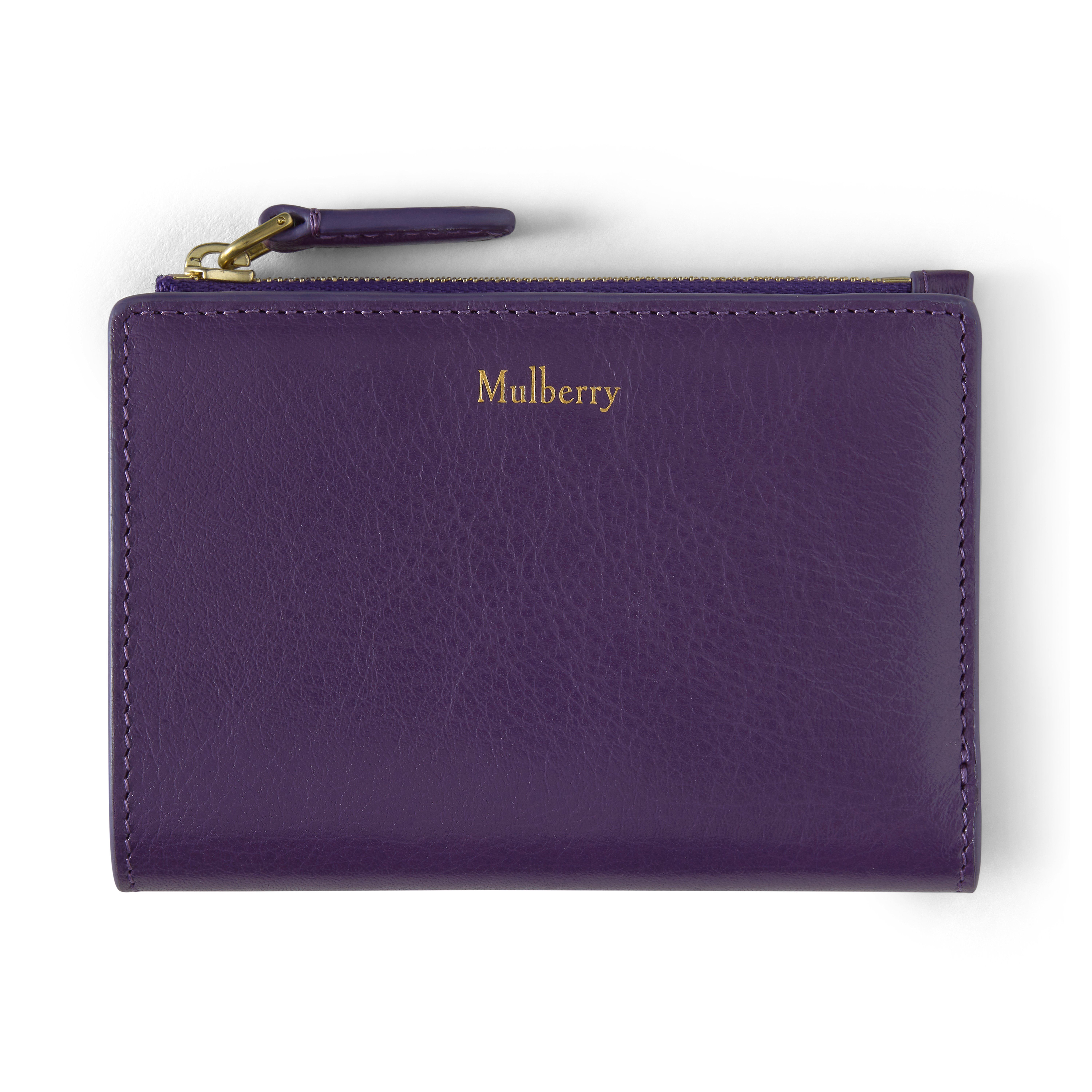 Mulberry Women's Leather Continental Bifold Zipped Wallet Amethyst