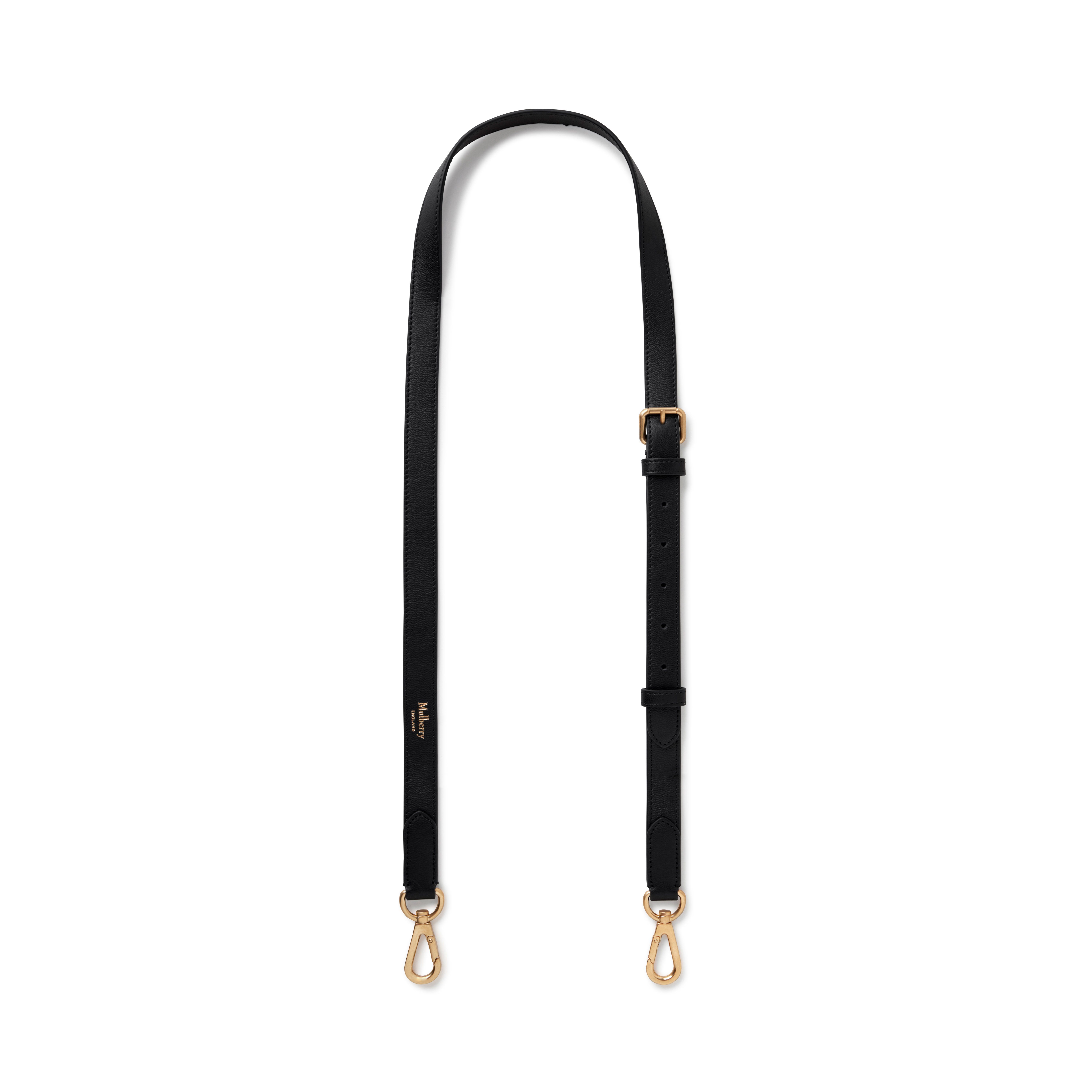 Mulberry Thin Leather Strap In Black