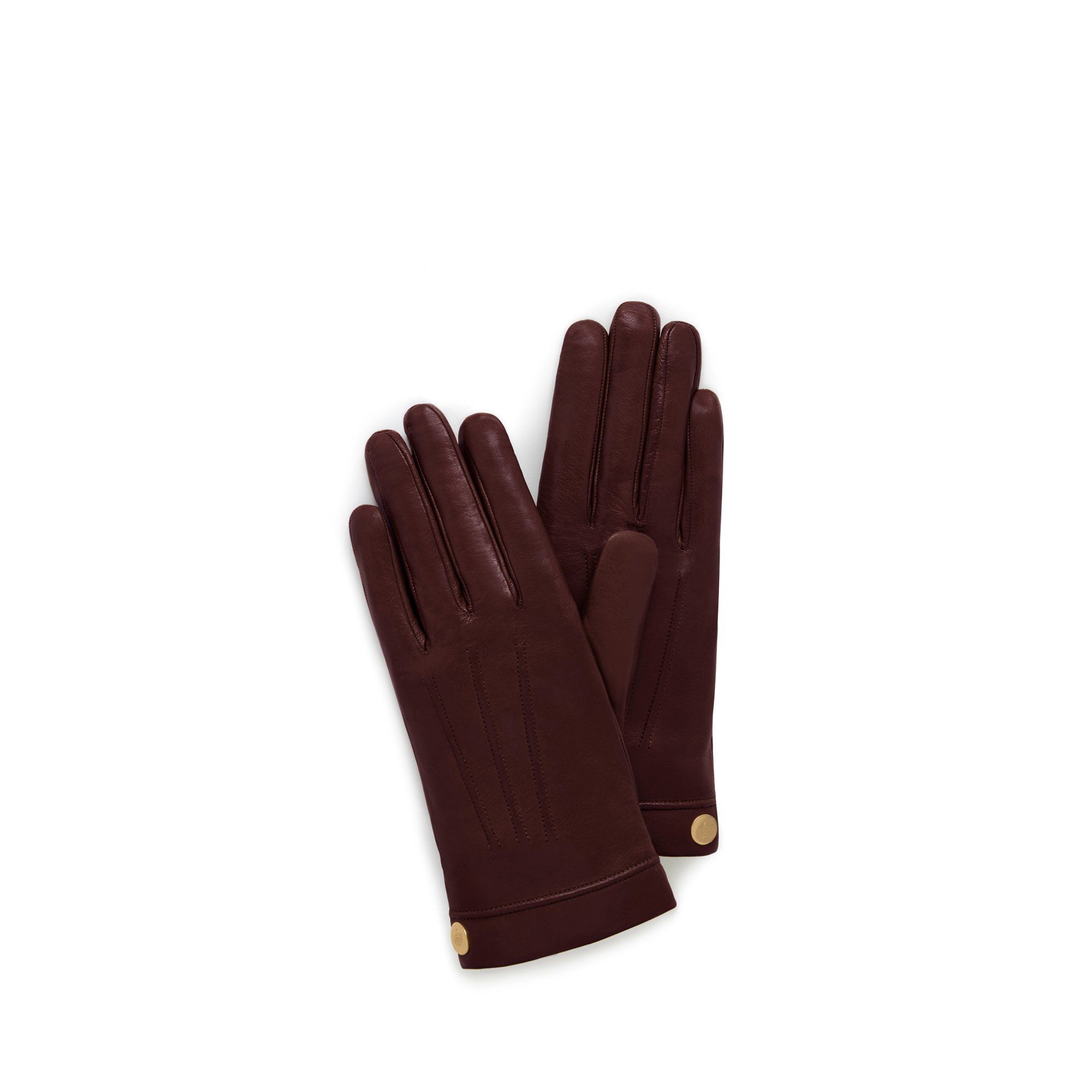 Mulberry Soft Nappa Leather Gloves In Burgundy
