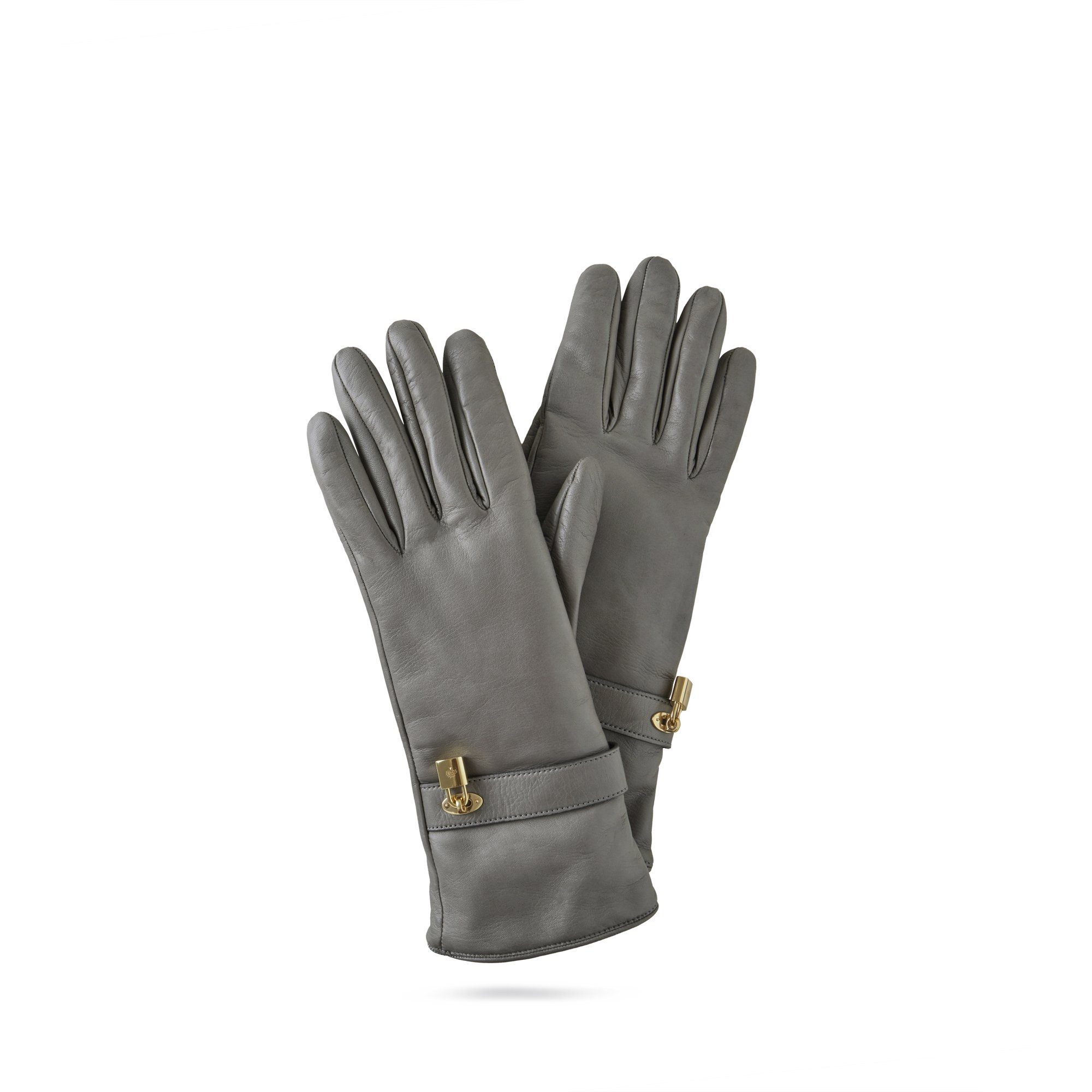 Mulberry Padlock Gloves In Charcoal