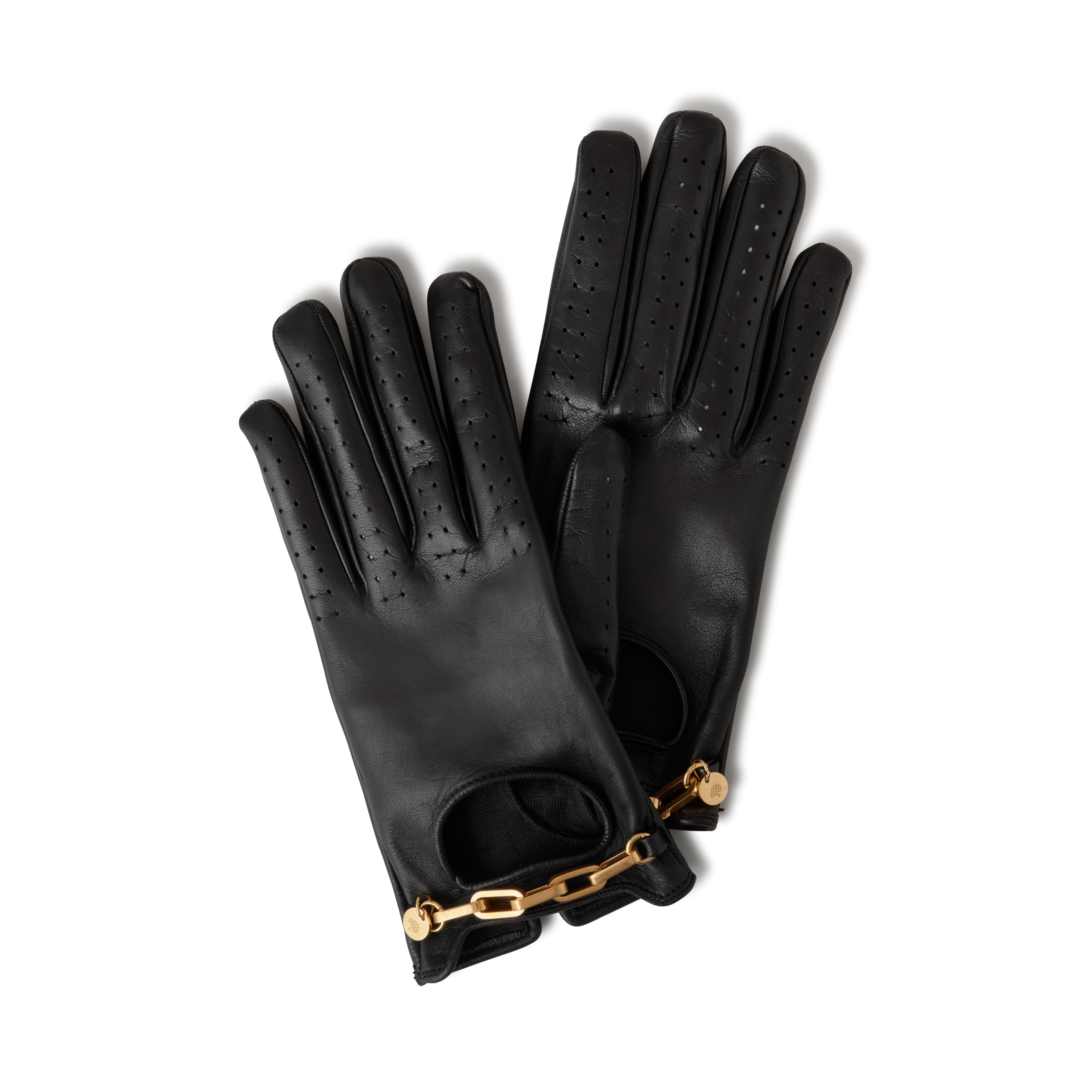 Mulberry Chain Driving Gloves In Black