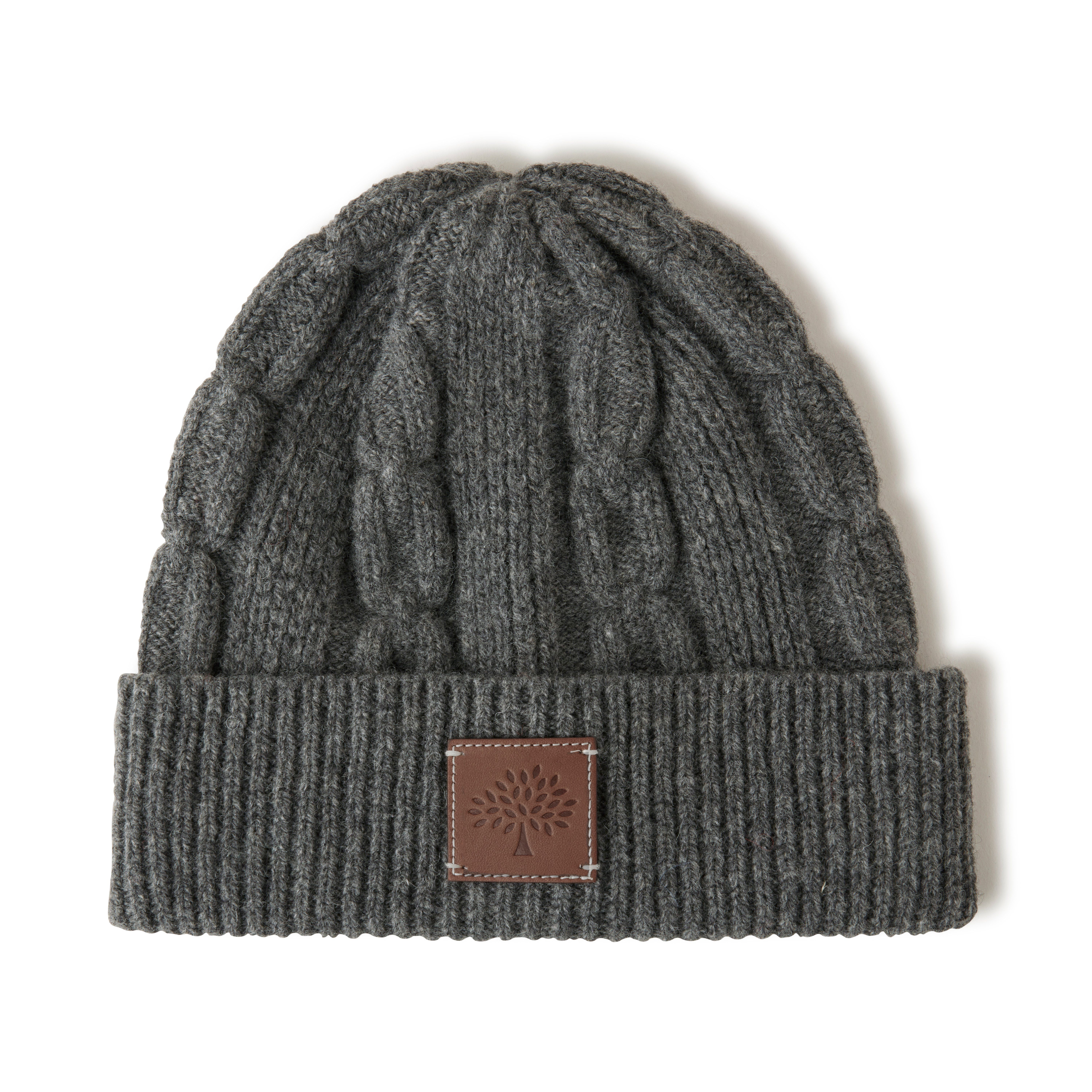 Mulberry Softie Chain Cable Beanie In Charcoal