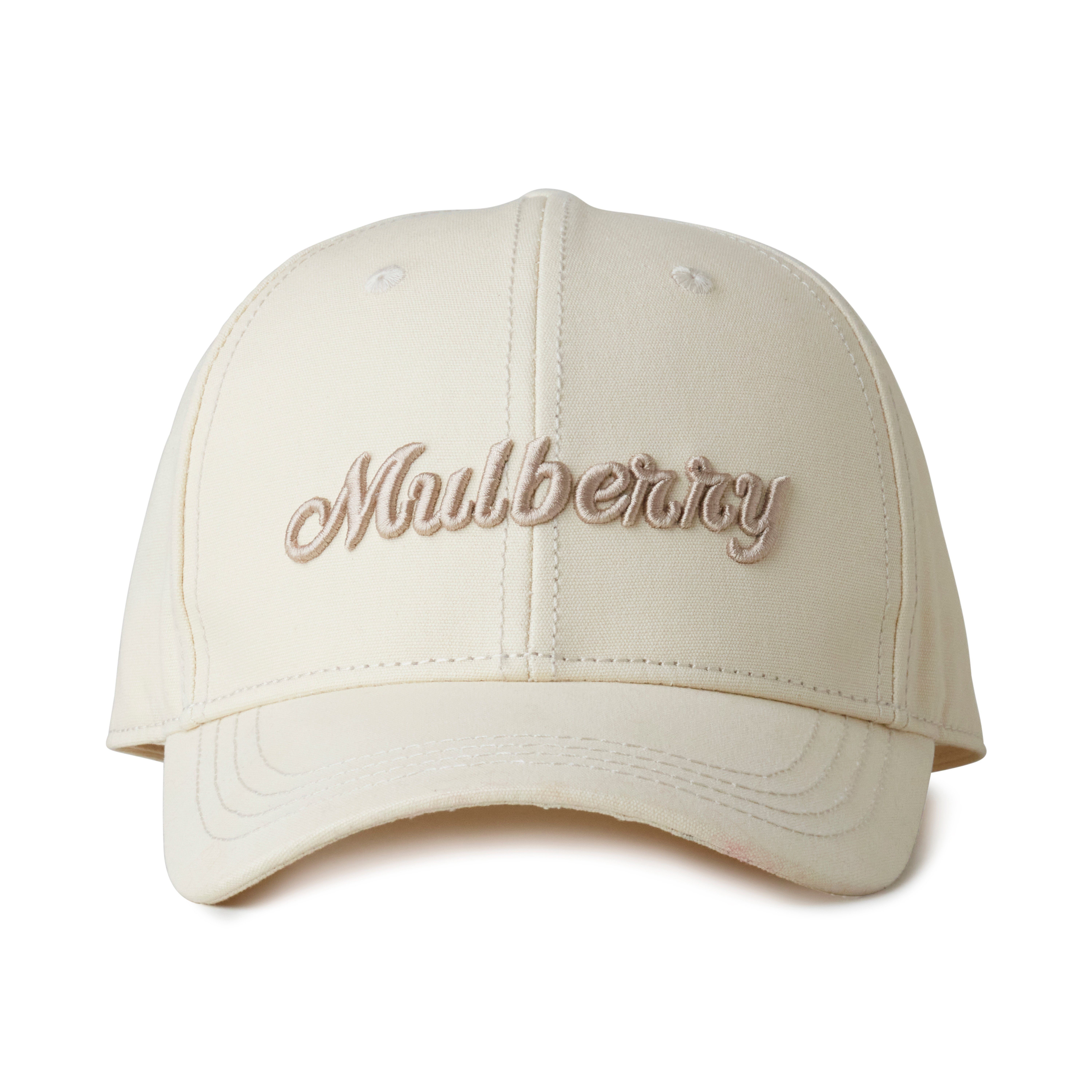 Mulberry Logo Embroidered Baseball Cap In Gold