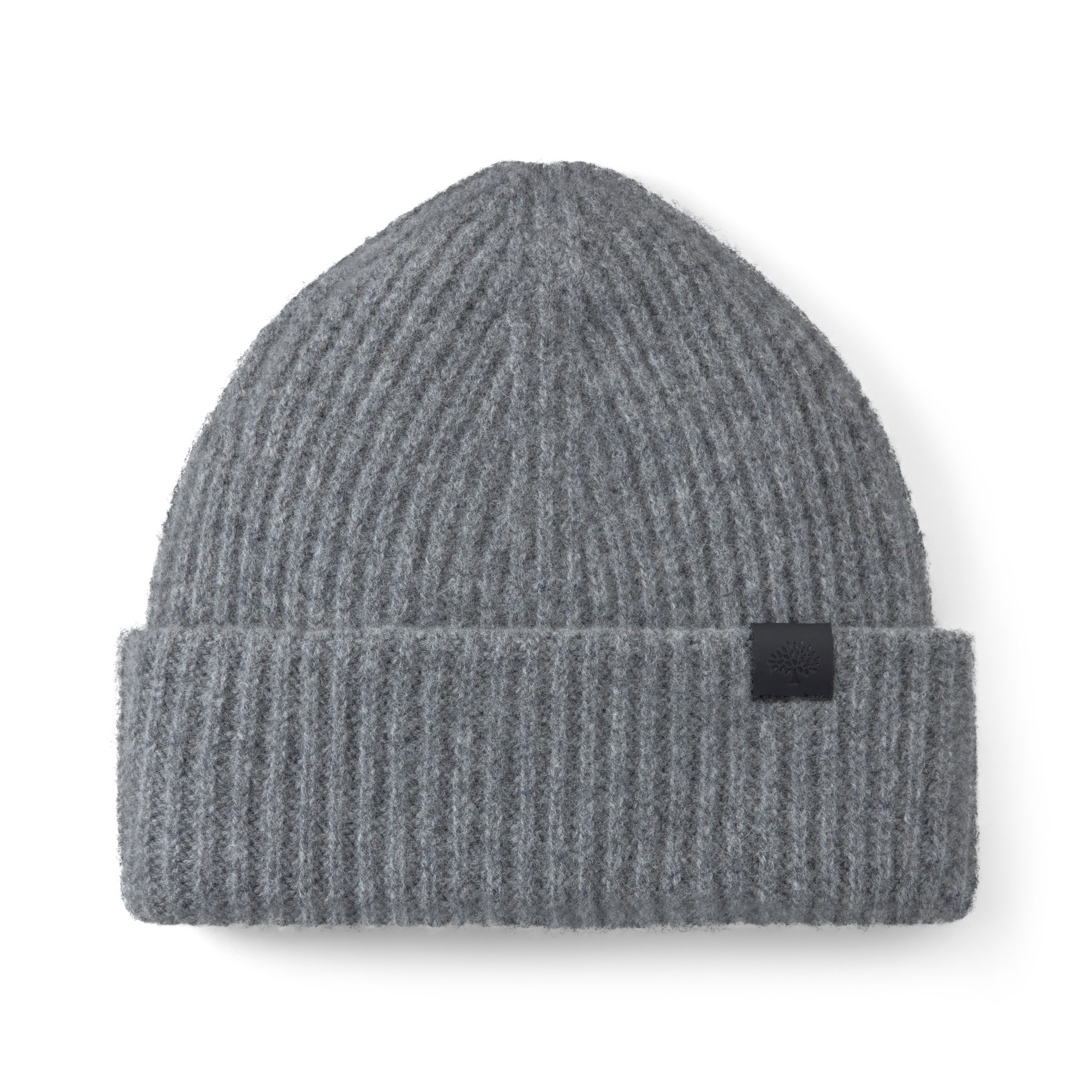 Mulberry Women's Chunky Ribbed Beanie Dark Grey Melange