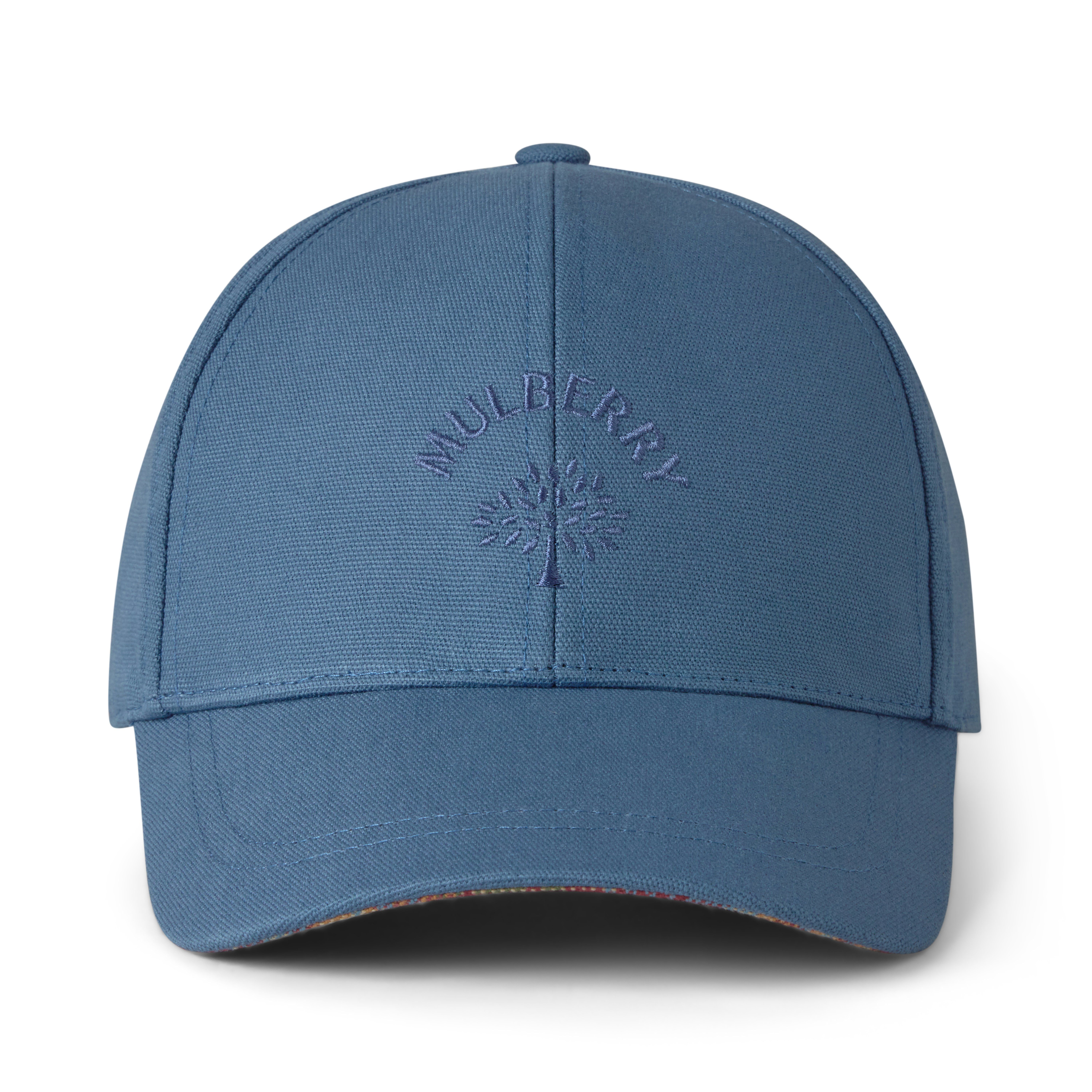 Mulberry Check Lined Baseball Cap Denim