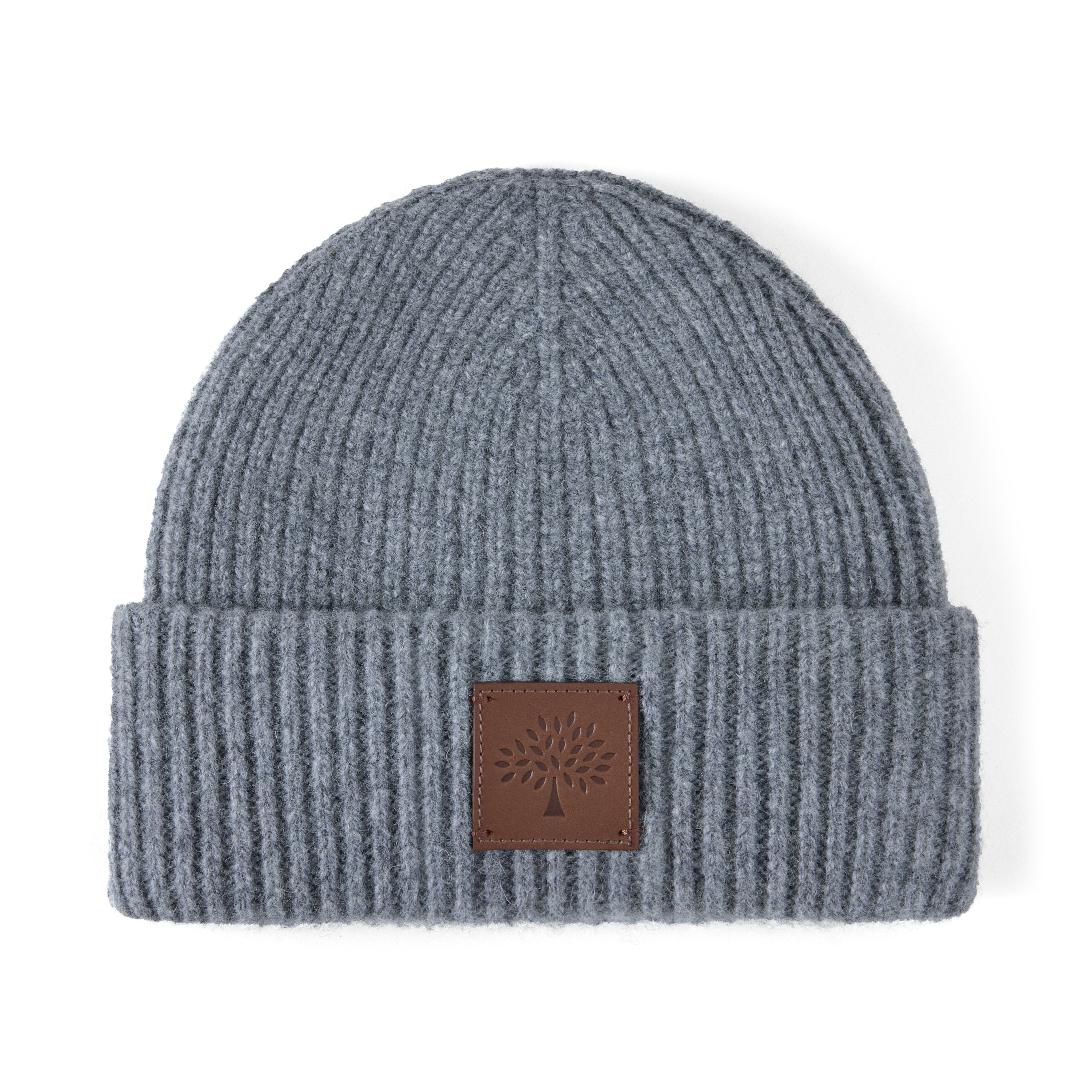 Mulberry Women's Solid Wool Beanie Light Grey Melange