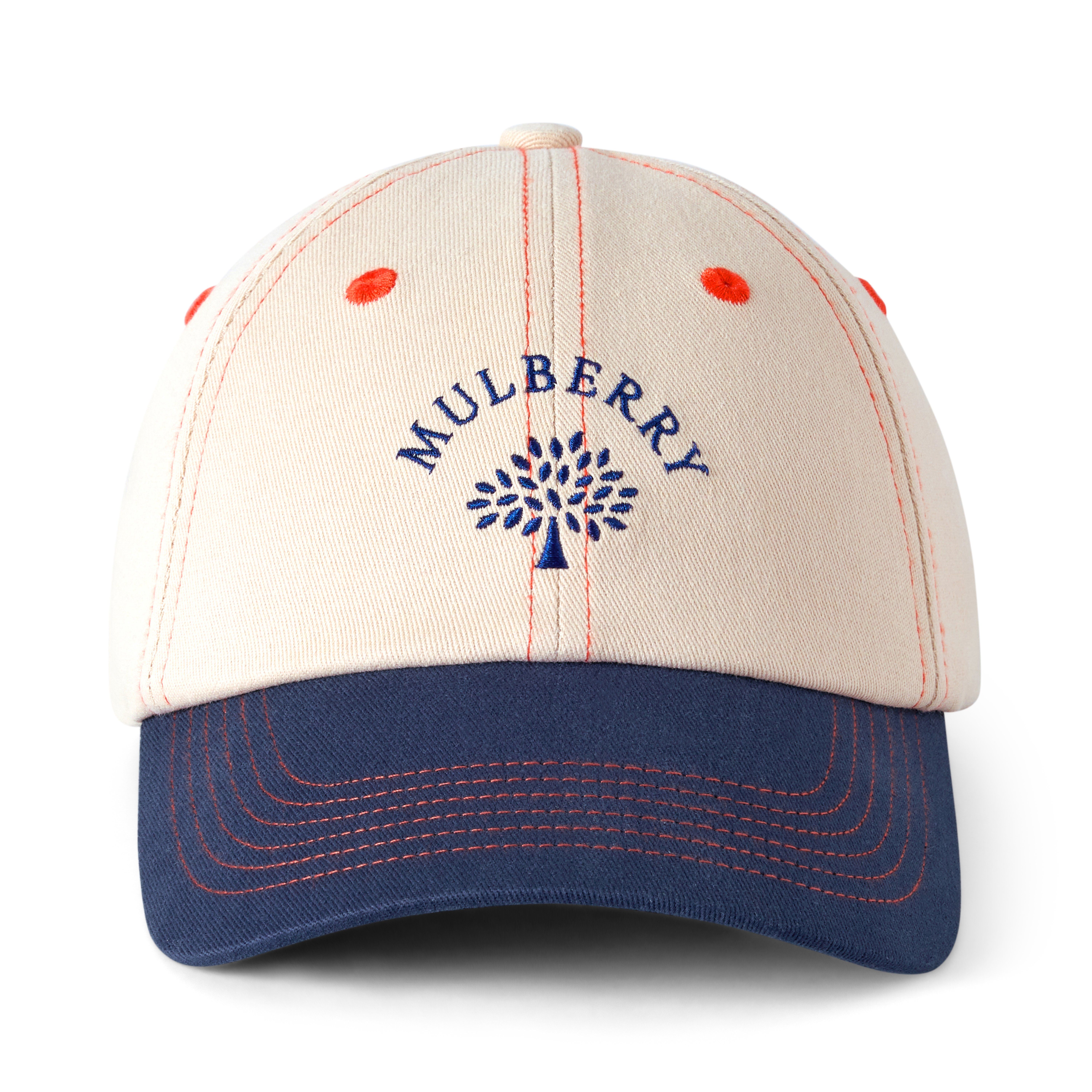 Mulberry Tree Baseball Cap - Colour Block Ecru-Night Sky