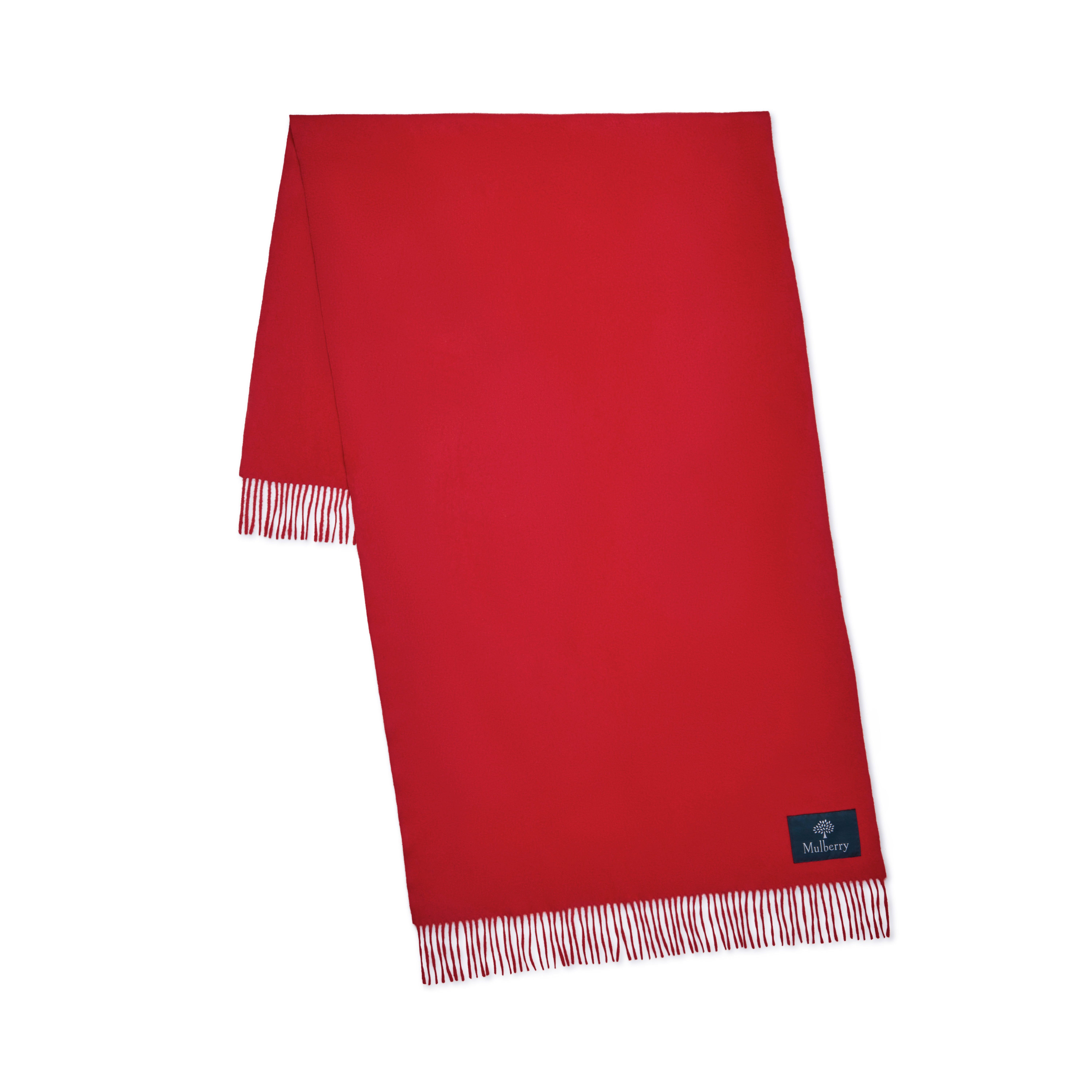 Mulberry Solid Merino Wool Scarf In Red