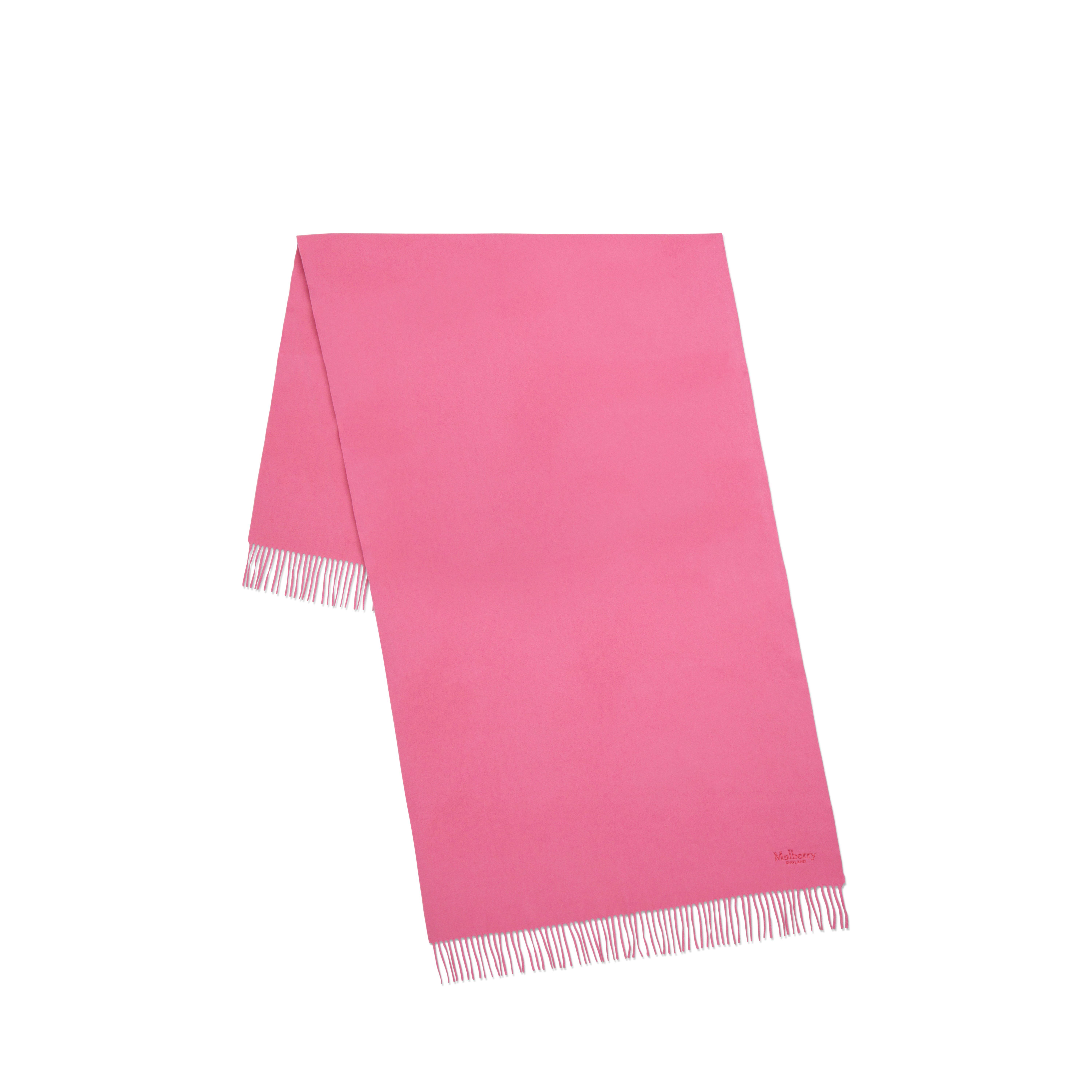 Mulberry Solid Merino Wool Scarf In Pink