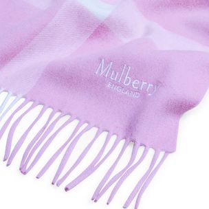 Mulberry Ombré Logo Merino Wool Scarf in Poplin Blue-Maple