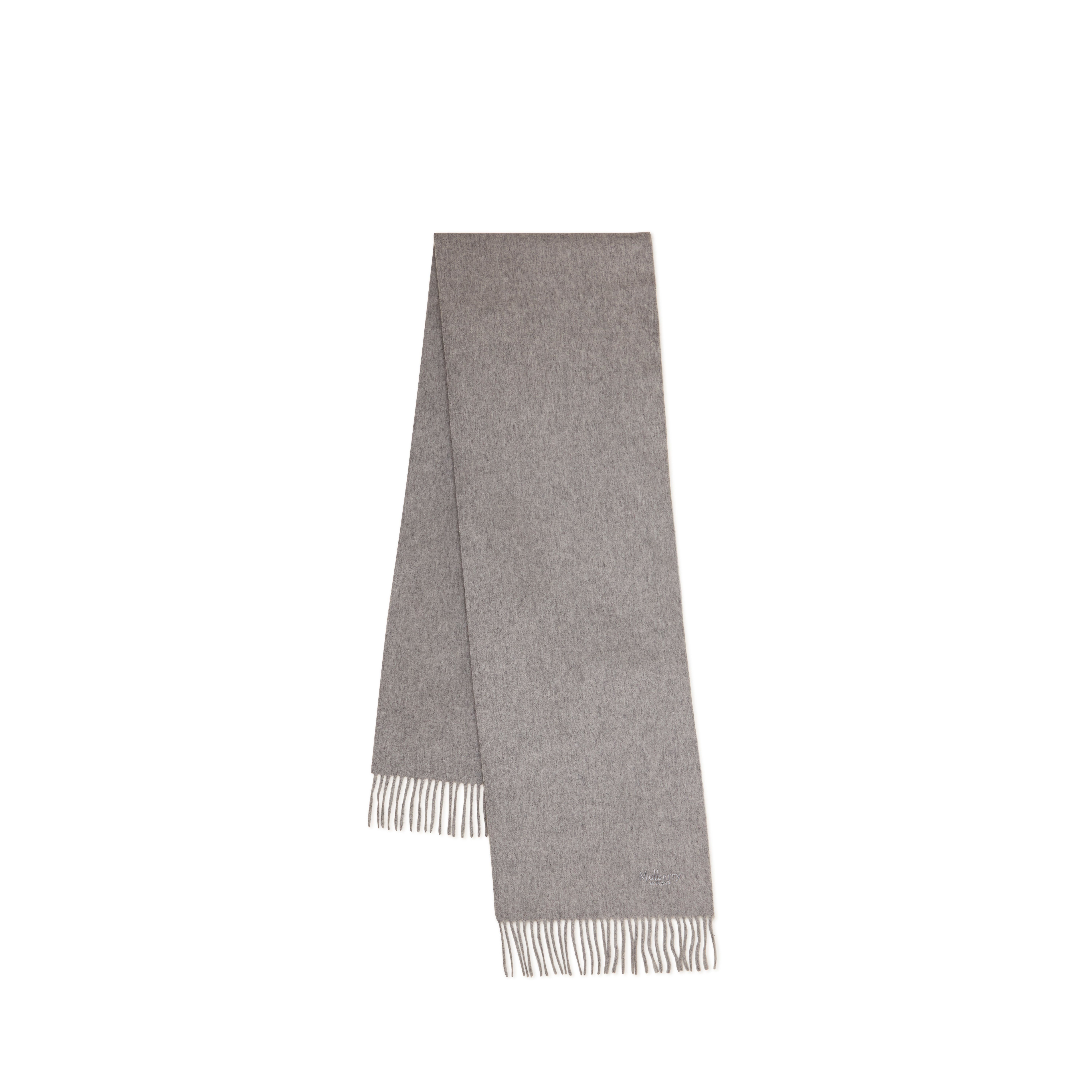 Mulberry Small Solid Merino Wool Scarf In Gray