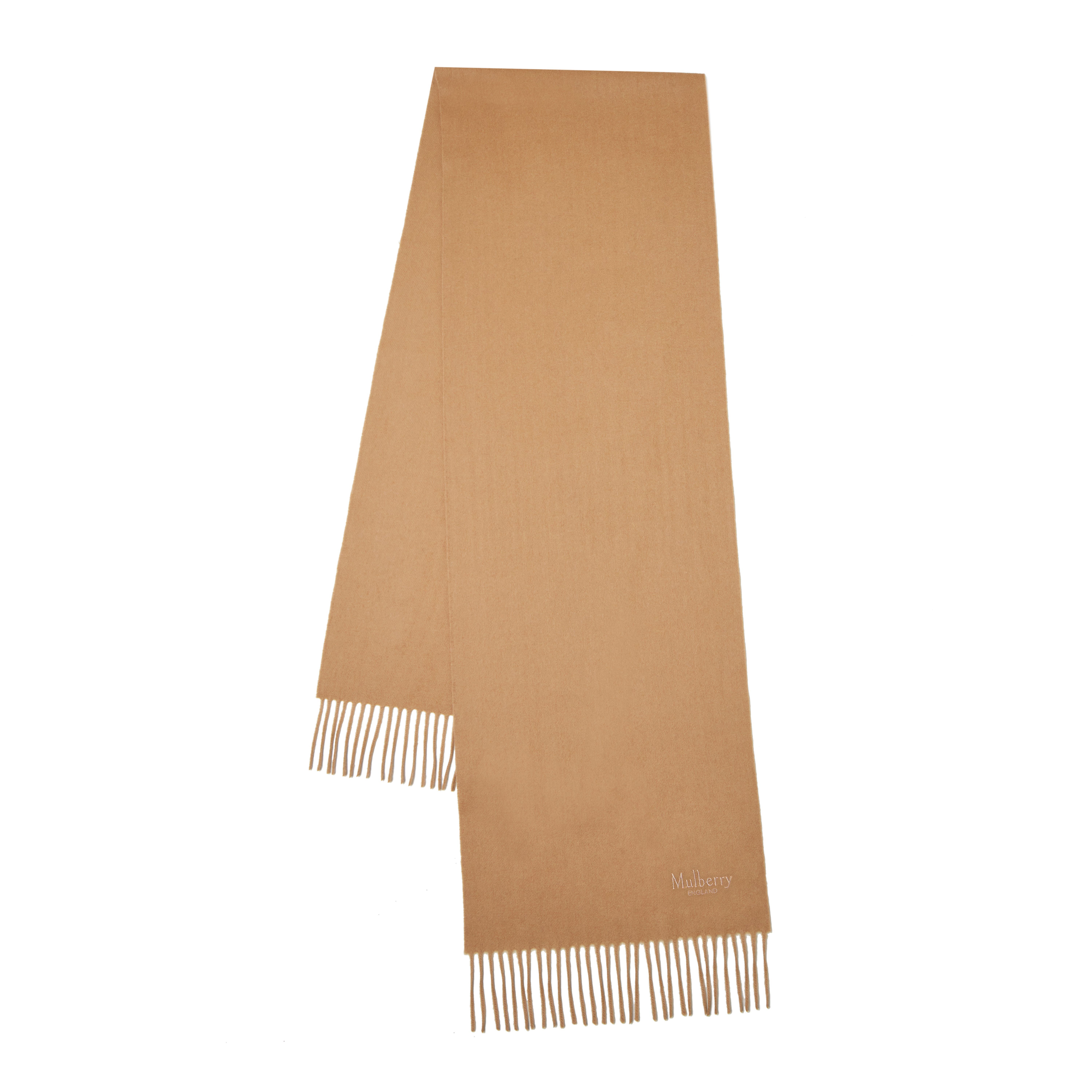 Mulberry Small Solid Merino Wool Scarf In Brown