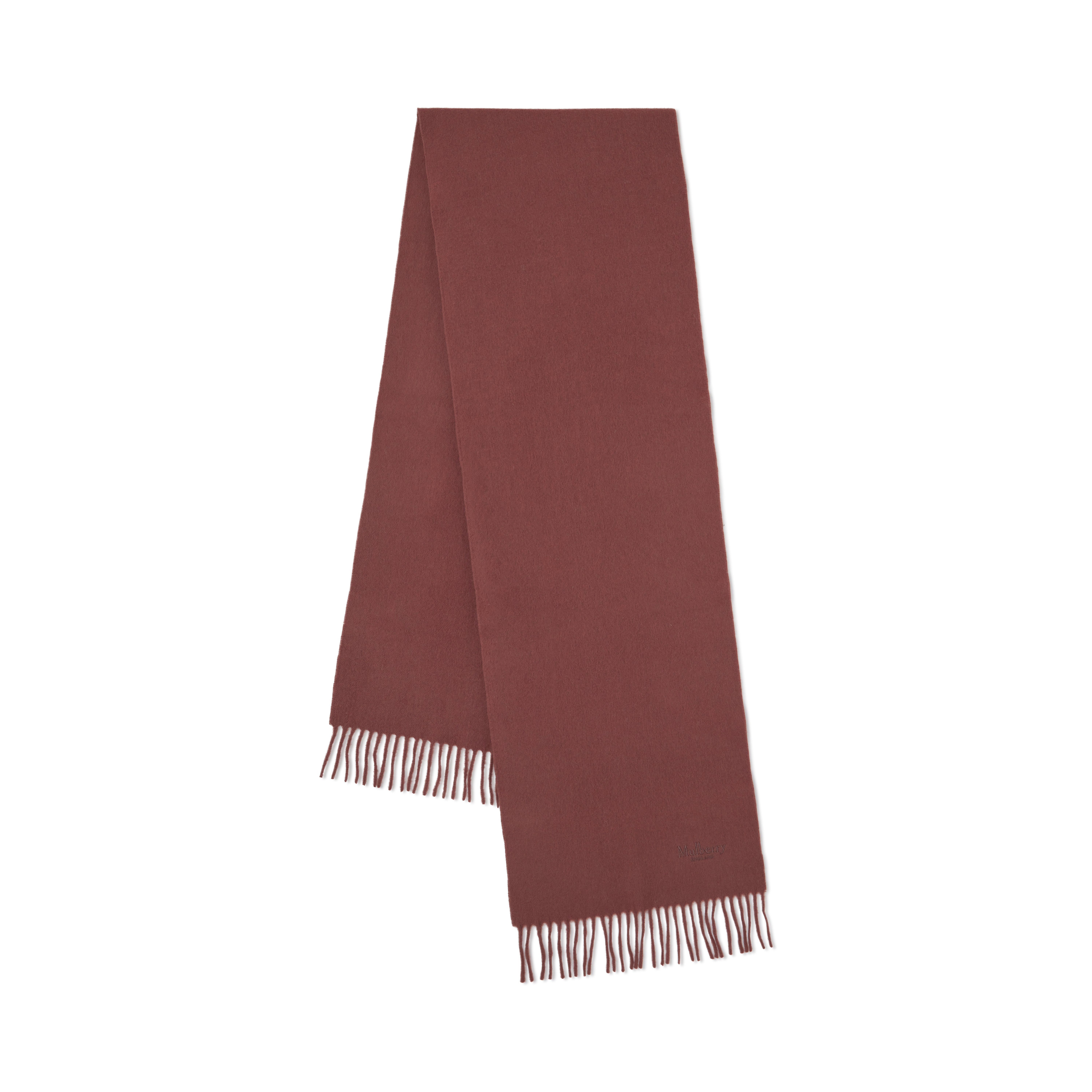 Mulberry Small Solid Merino Wool Scarf In Bright Oak