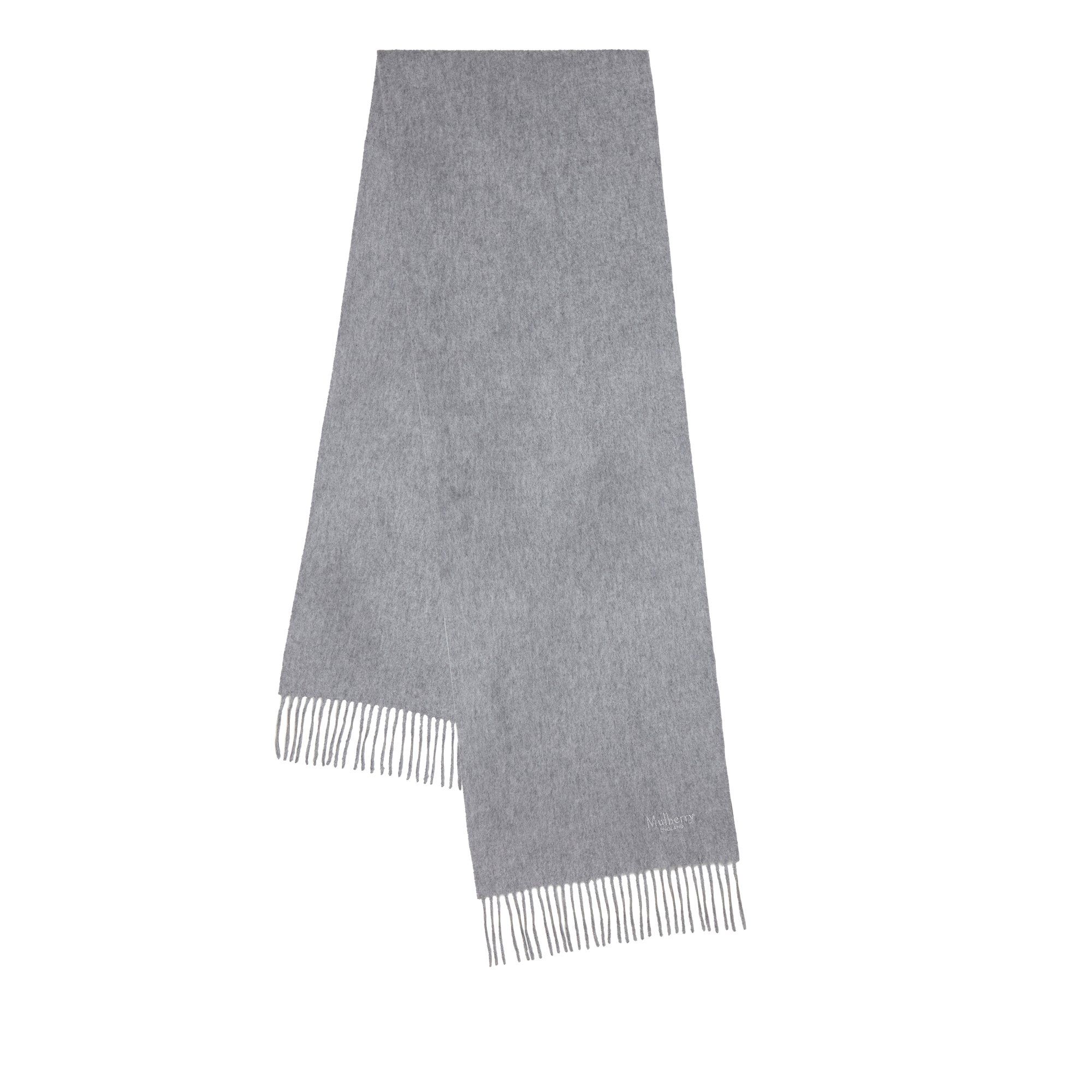 Mulberry Women's Cashmere Scarf Light Grey Melange