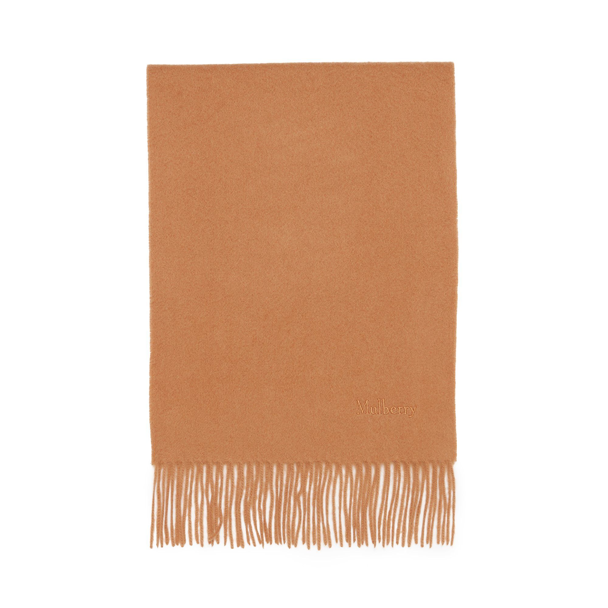 Mulberry Women's Cashmere Scarf Dark Camel